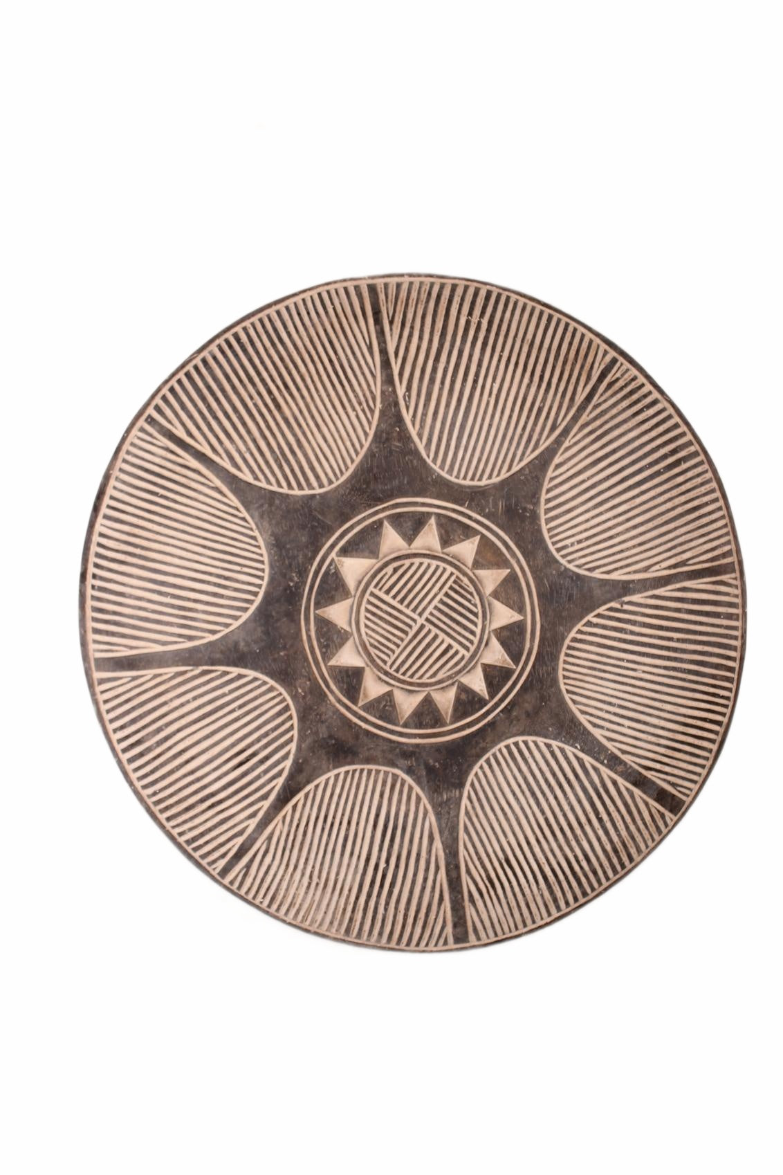 Bamileke Tribe Oval Shaped Wooden Shield ~20.1" Tall (New 2026) - Sculpture & Statuary