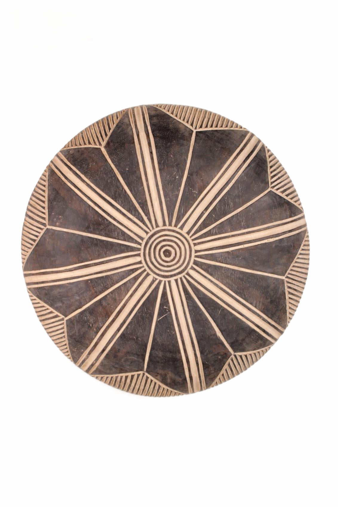 Bamileke Tribe Oval Shaped Wooden Shield ~20.1" Tall (New 2026) - Sculpture & Statuary