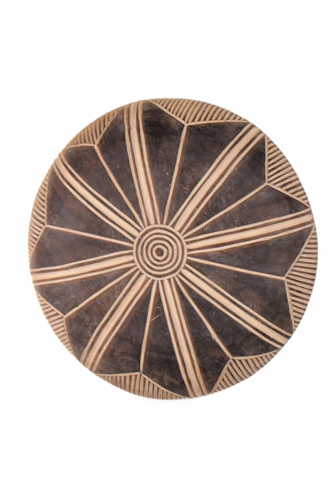 Bamileke Tribe Oval Shaped Wooden Shield ~20.1" Tall (New 2026) - Sculpture & Statuary