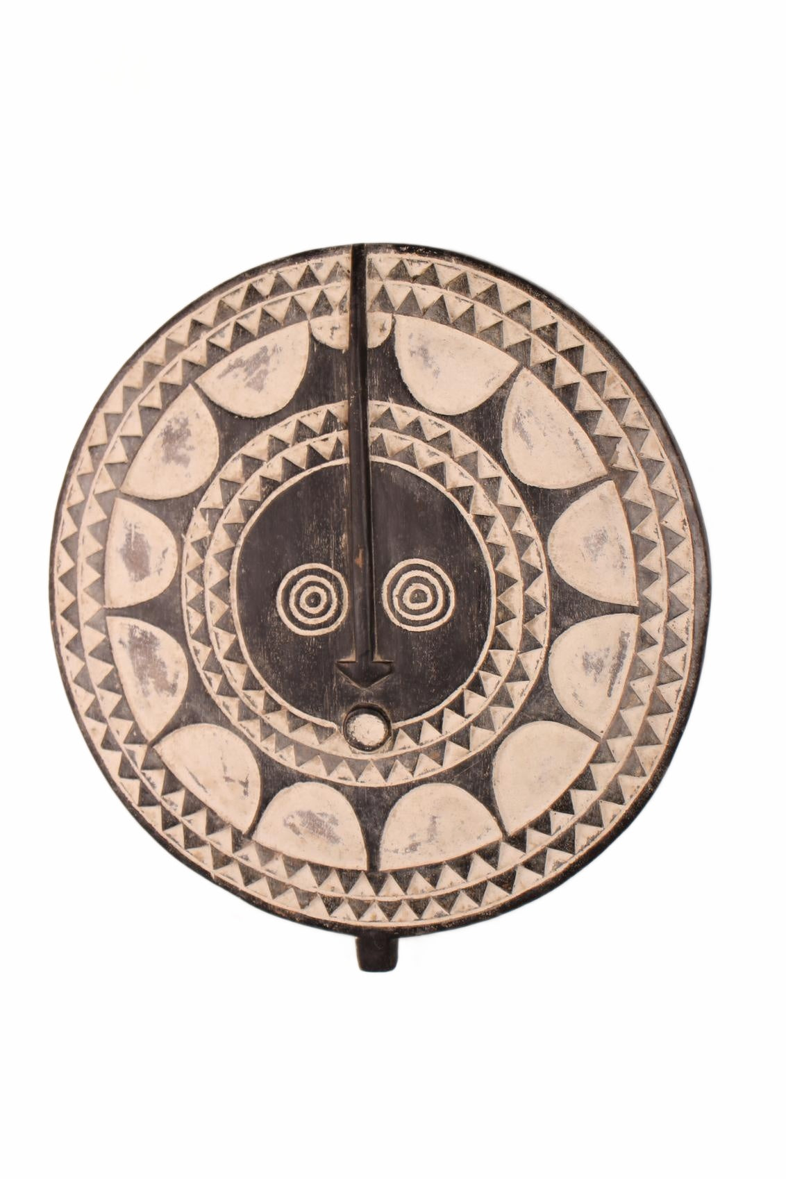 Bamileke Tribe Oval Shaped Wooden Shield ~23.6" Tall (New 2026) - Sculpture & Statuary