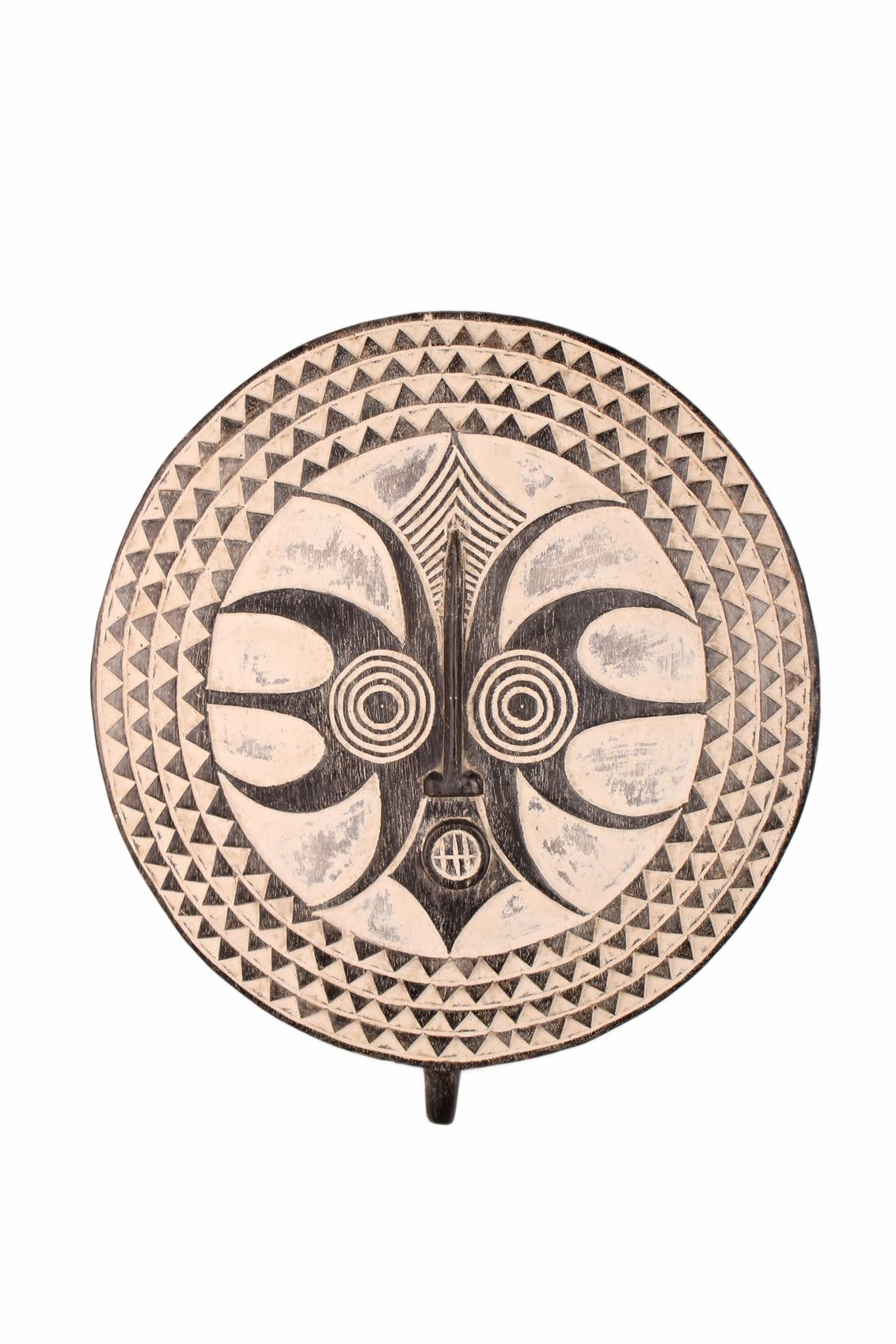 Bamileke Tribe Oval Shaped Wooden Shield ~23.6" Tall (New 2026) - Sculpture & Statuary