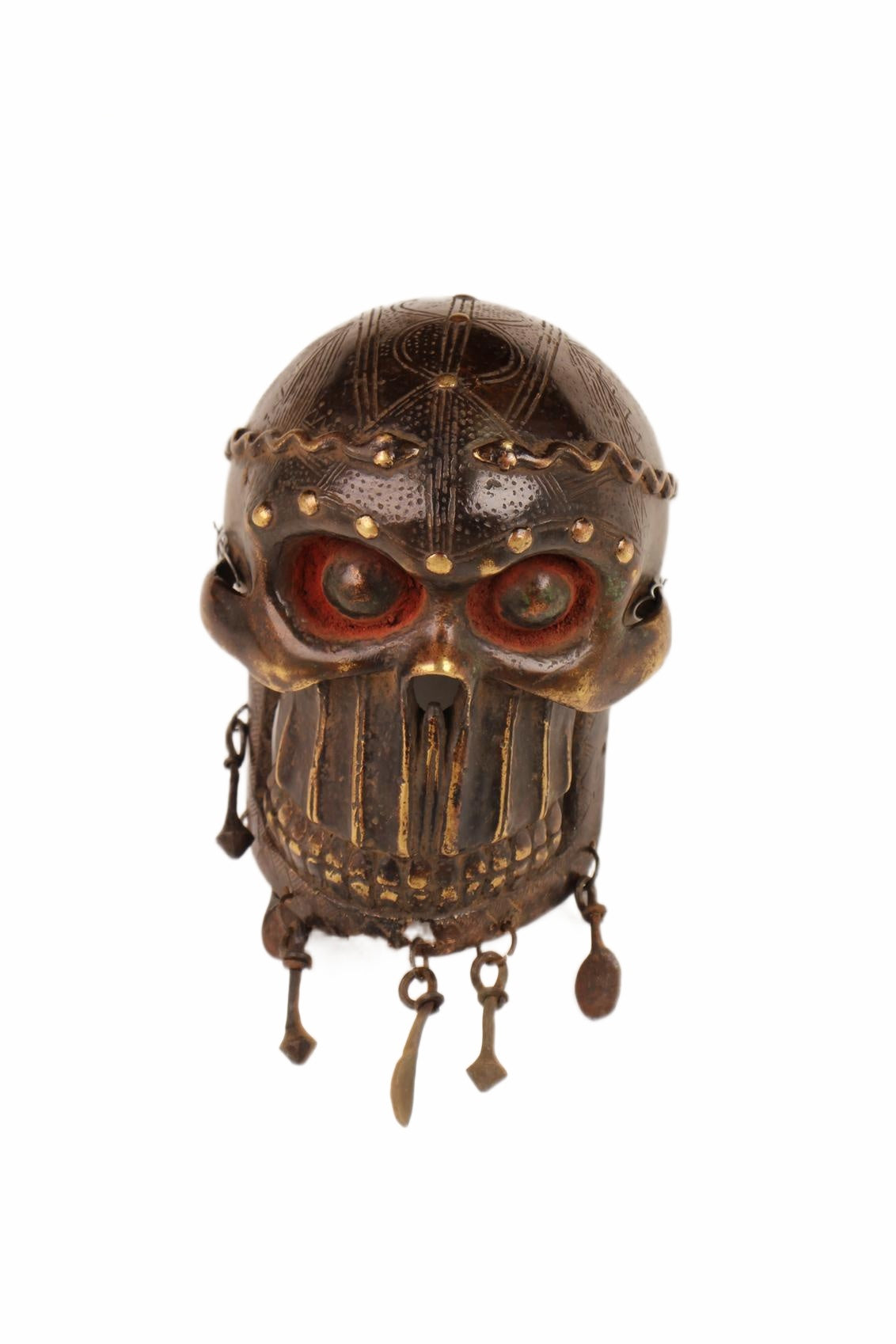 Edo Tribe Skull Mask ~11.0" Tall (New 2026) - Sculpture & Statuary