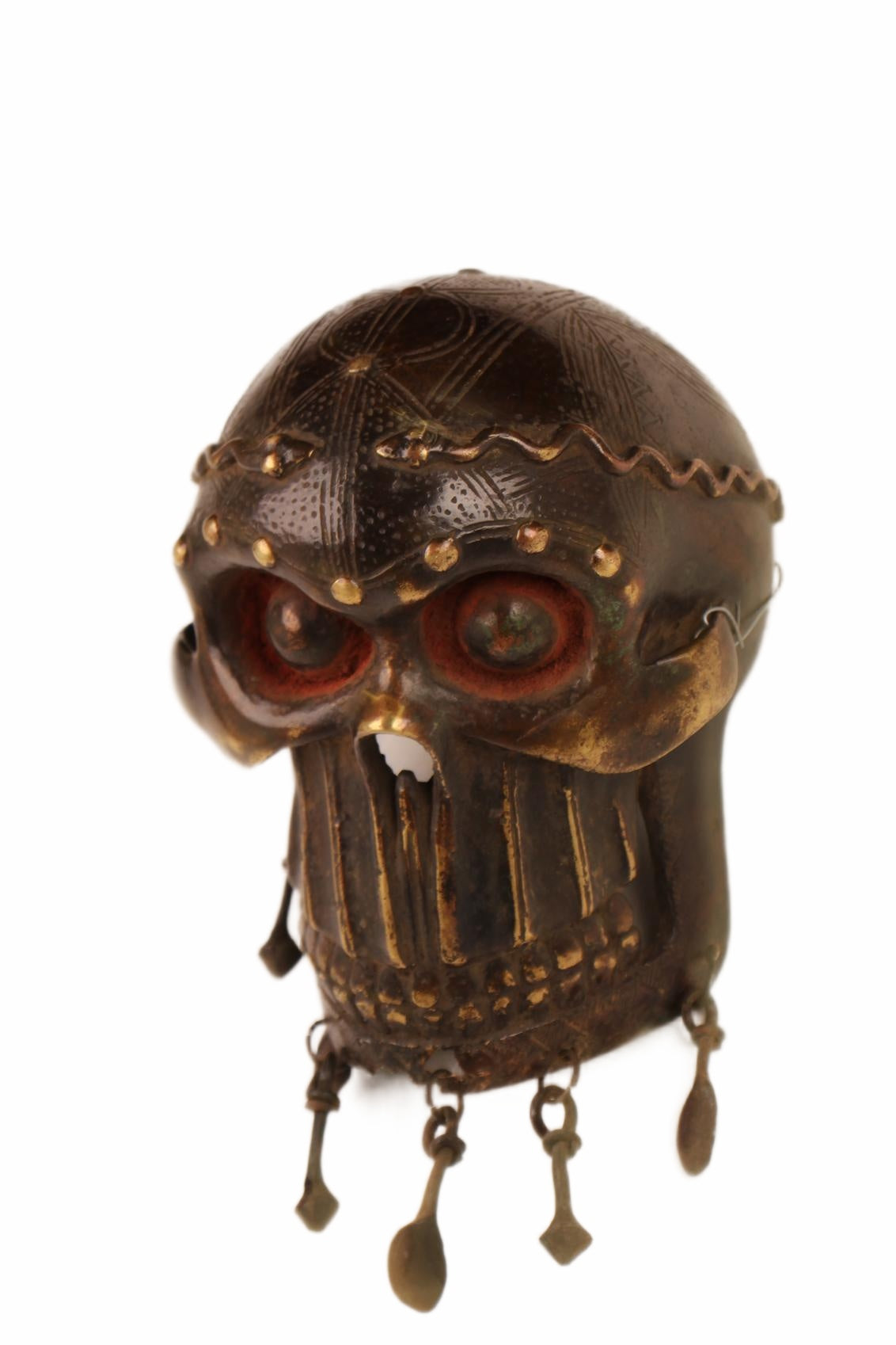 Edo Tribe Skull Mask ~11.0" Tall (New 2026) - Sculpture & Statuary
