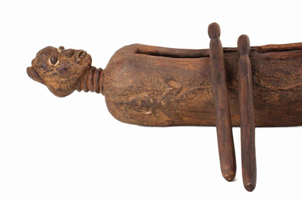 Basonge/Songye Tribe Basongye/Songye Tribe Log Drums ~35.4" Tall (New 2026) - Sculpture & Statuary