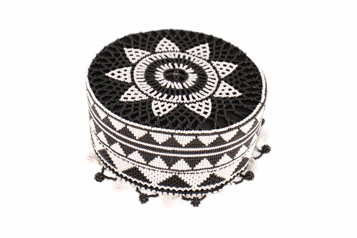 Ndebele Tribe Beaded Fez ~4.7" Tall (New 2026) - Textiles & Apparel