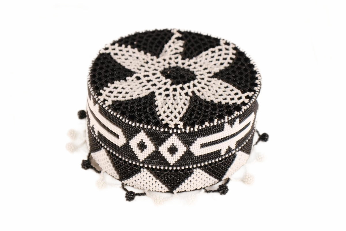 Ndebele Tribe Beaded Fez ~4.7" Tall (New 2026) - Textiles & Apparel