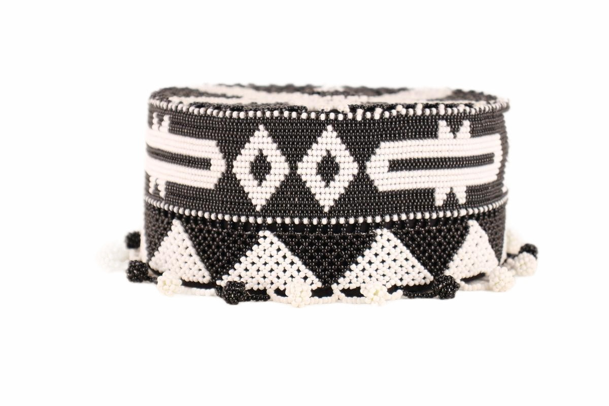 Ndebele Tribe Beaded Fez ~4.7" Tall (New 2026) - Textiles & Apparel