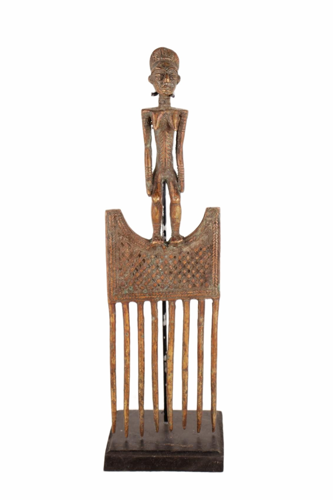 Bakota Tribe Bronze Comb ~13.4" Tall (New 2026) - Sculpture & Statuary