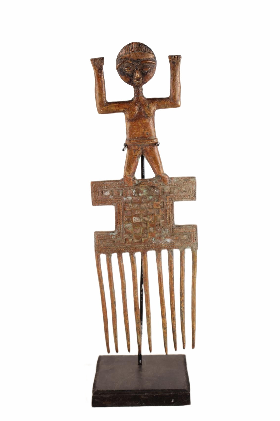 Bakota Tribe Bronze Comb ~14.6" Tall (New 2026) - Sculpture & Statuary