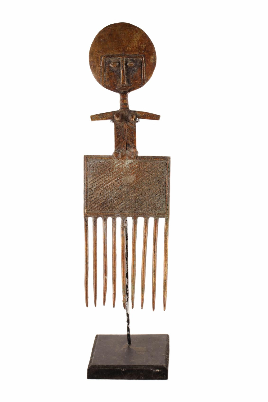 Bakota Tribe Bronze Comb ~16.9" Tall (New 2026) - Sculpture & Statuary