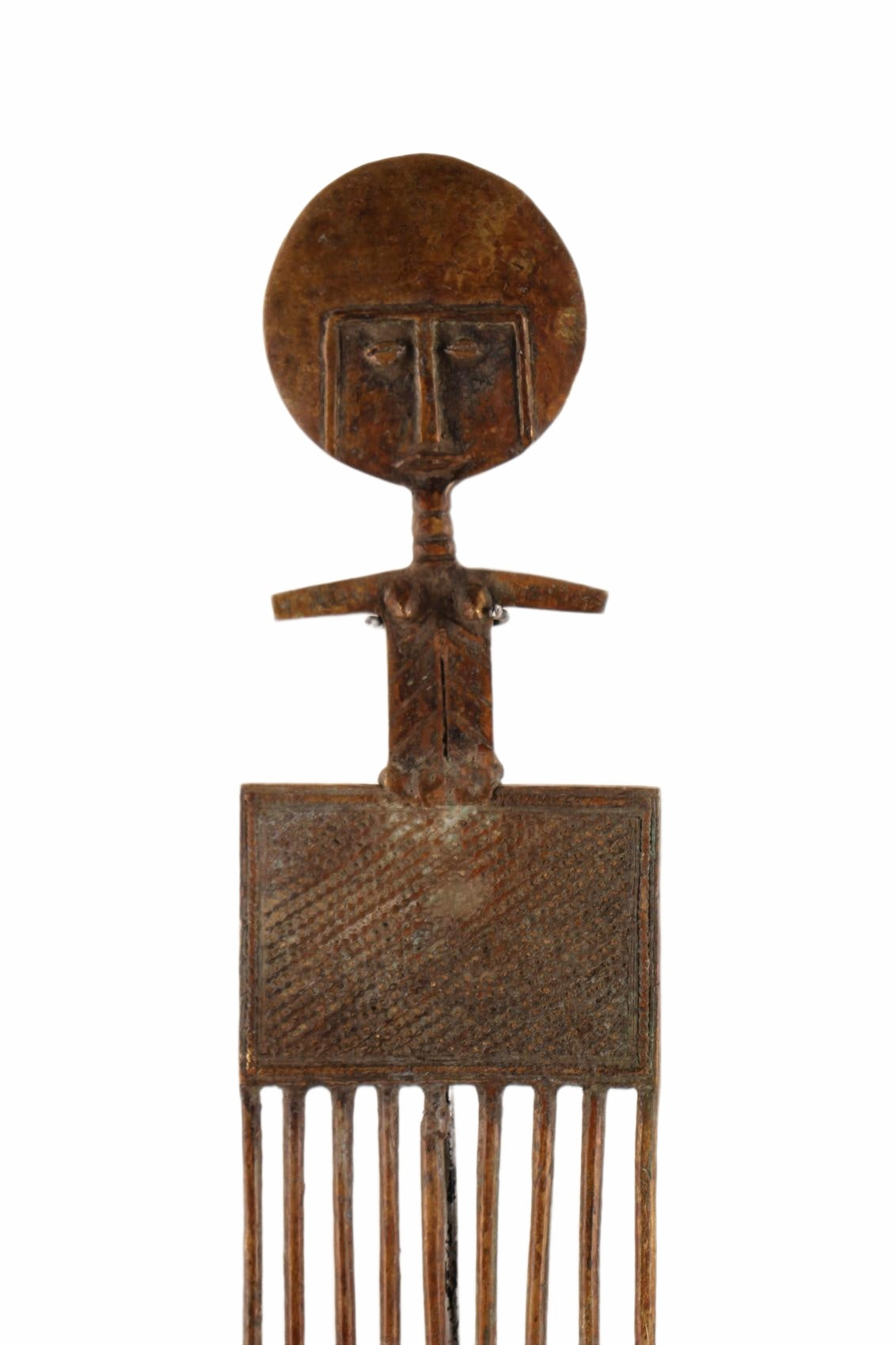 Bakota Tribe Bronze Comb ~16.9" Tall (New 2026) - Sculpture & Statuary