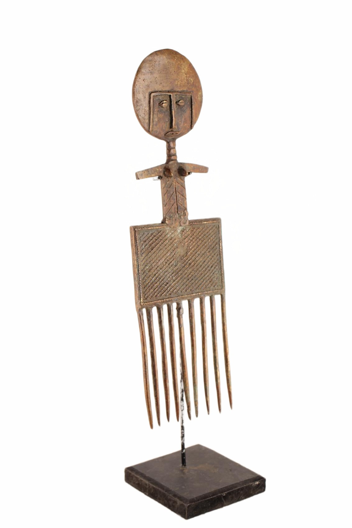 Bakota Tribe Bronze Comb ~16.9" Tall (New 2026) - Sculpture & Statuary