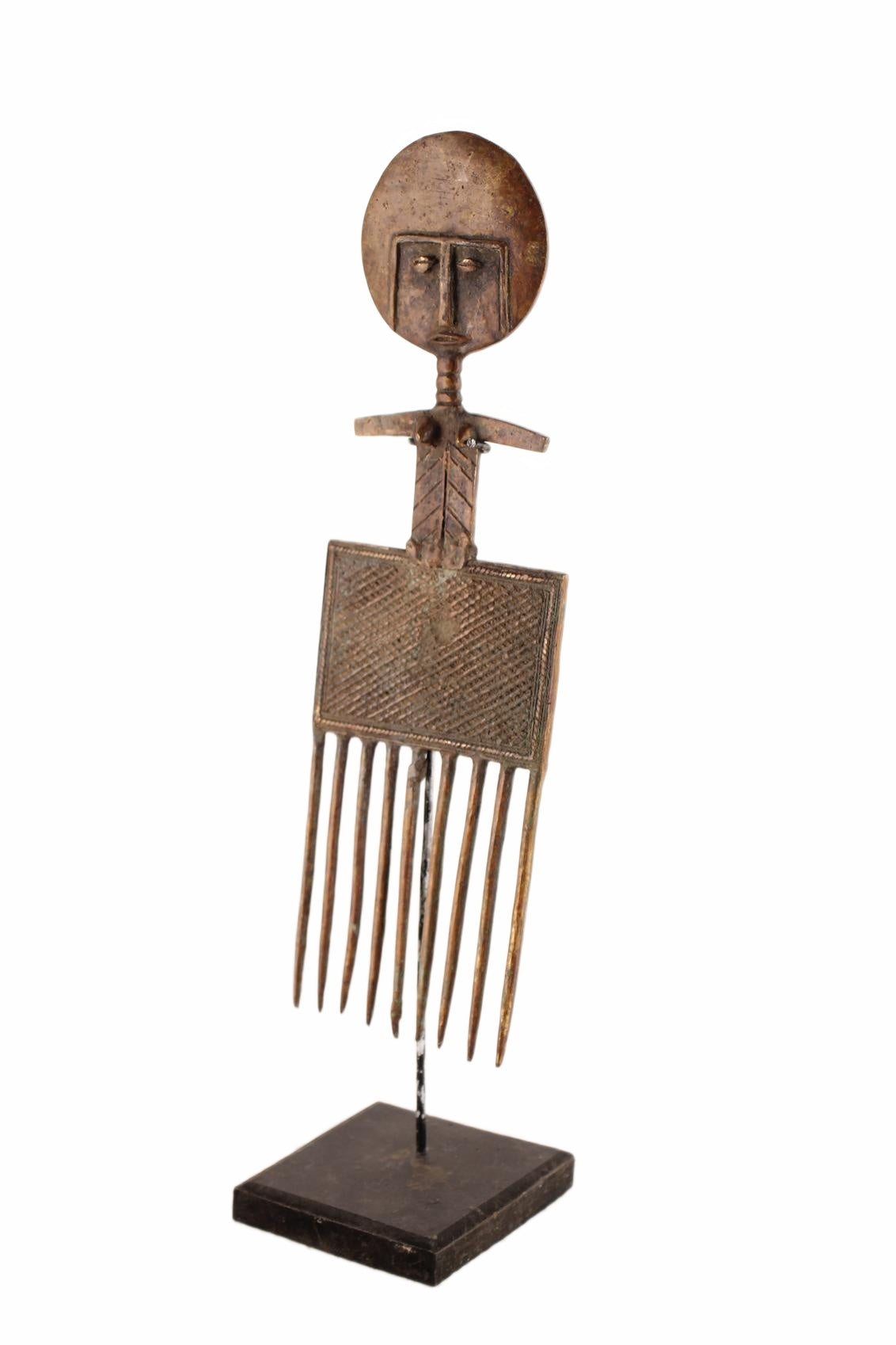 Bakota Tribe Bronze Comb ~16.9" Tall (New 2026) - Sculpture & Statuary