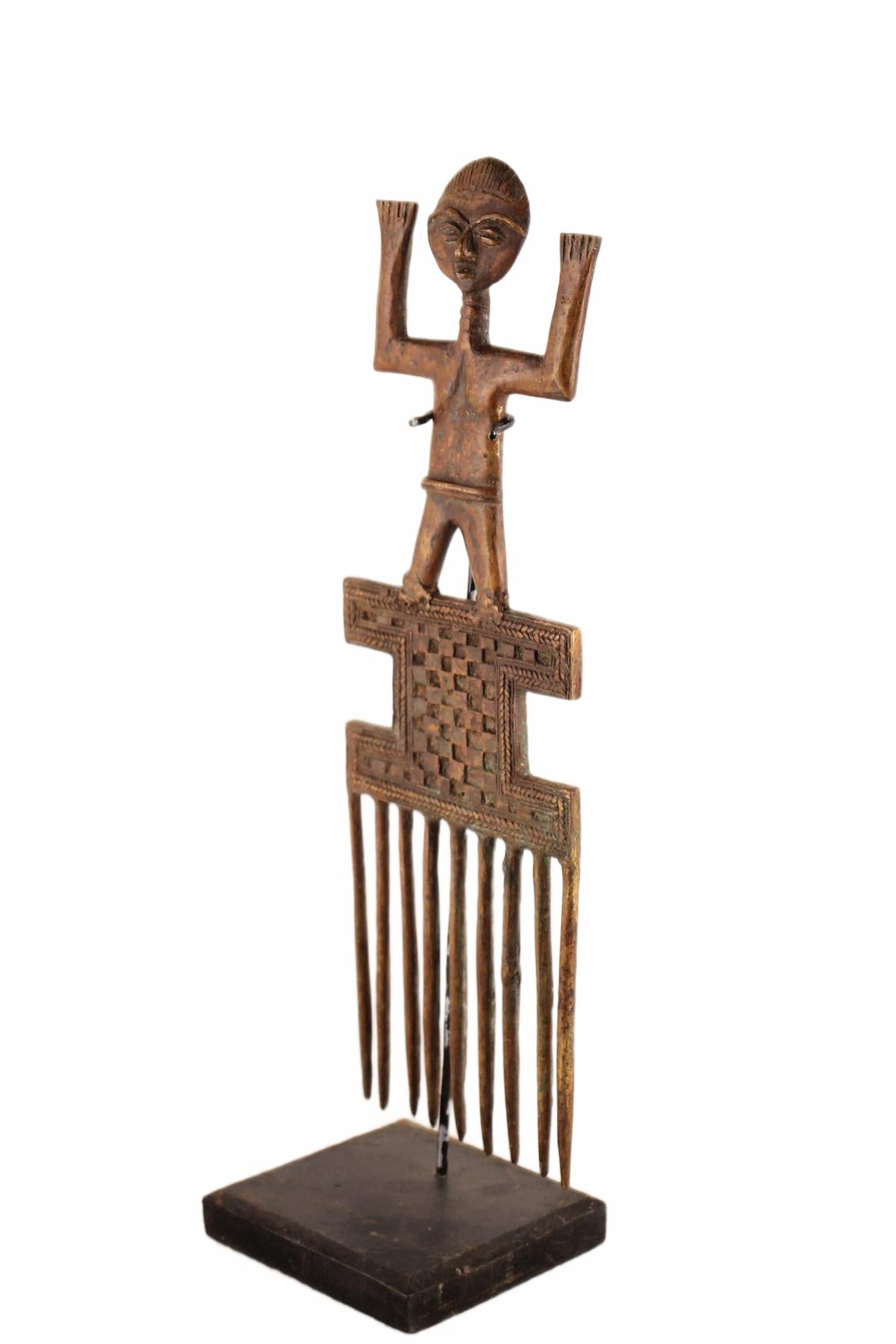 Bakota Tribe Bronze Comb ~15.0" Tall (New 2026) - Sculpture & Statuary