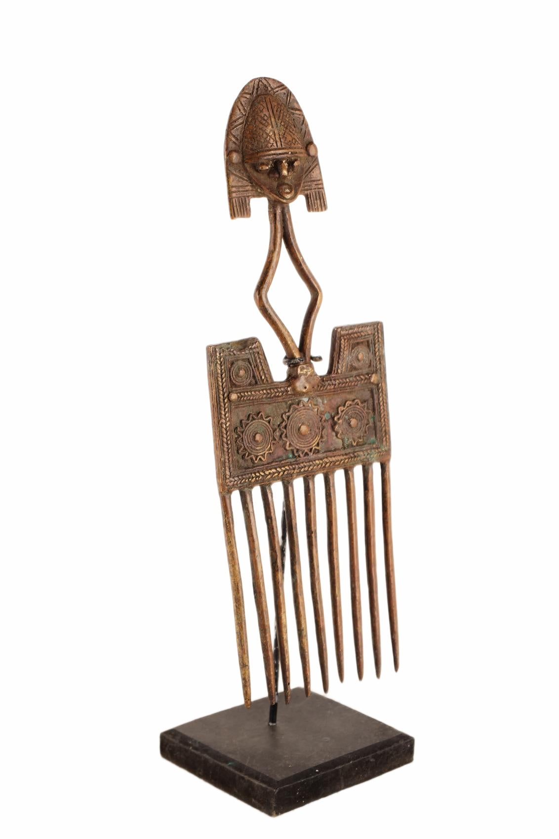 Bakota Tribe Bronze Comb ~14.2" Tall (New 2026) - Sculpture & Statuary