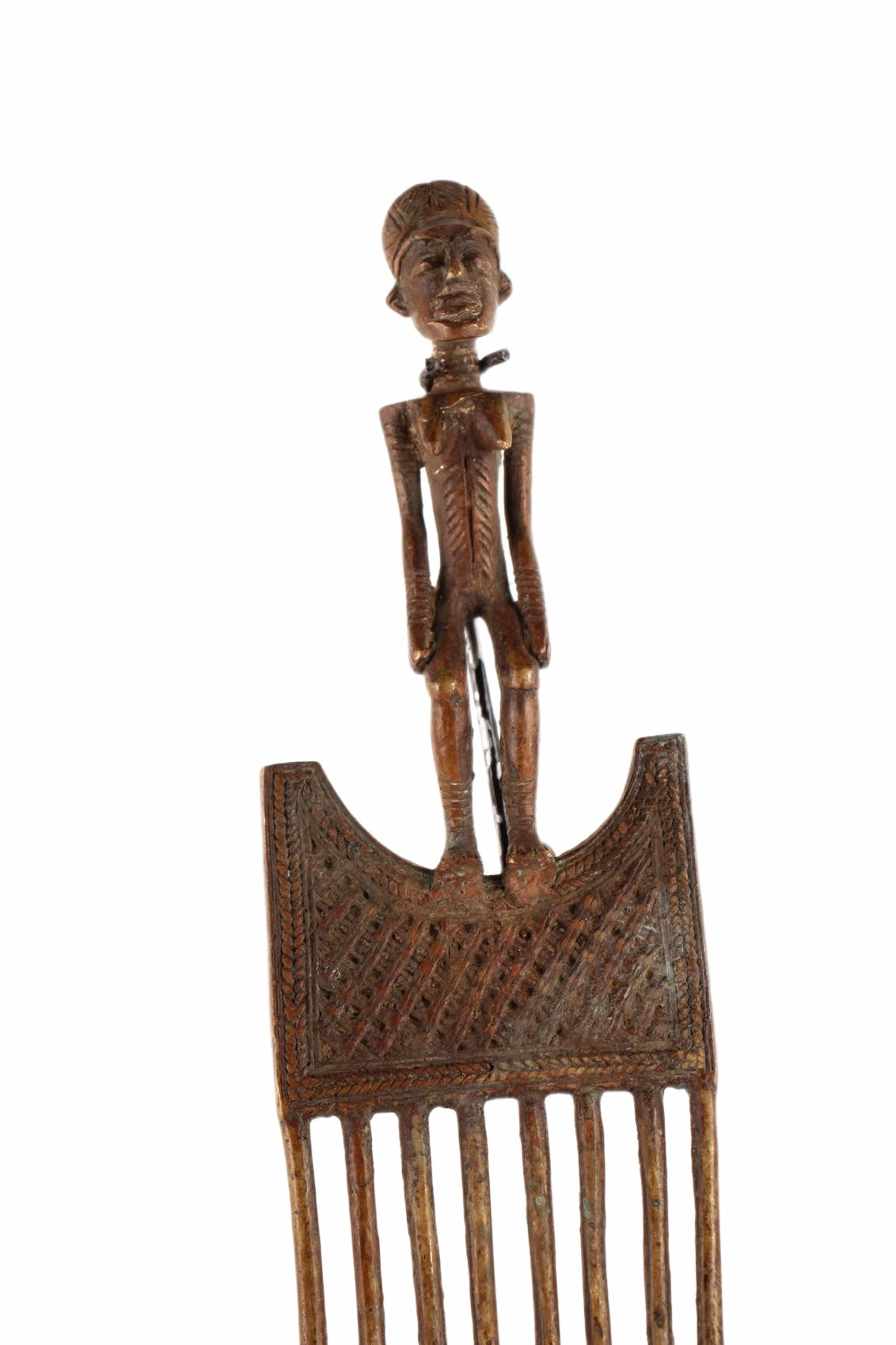 Bakota Tribe Bronze Comb ~14.6" Tall (New 2026) - Sculpture & Statuary
