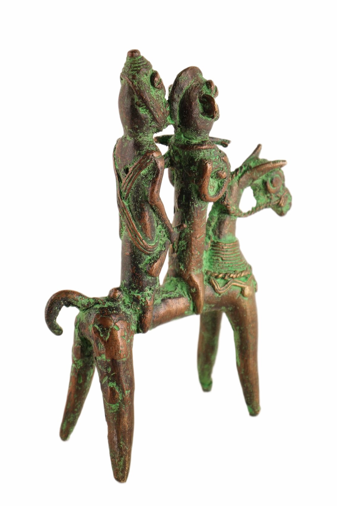 Sao/Kotoko Tribe Bronze Horsemen ~9.8" Tall (New 2026) - Sculpture & Statuary