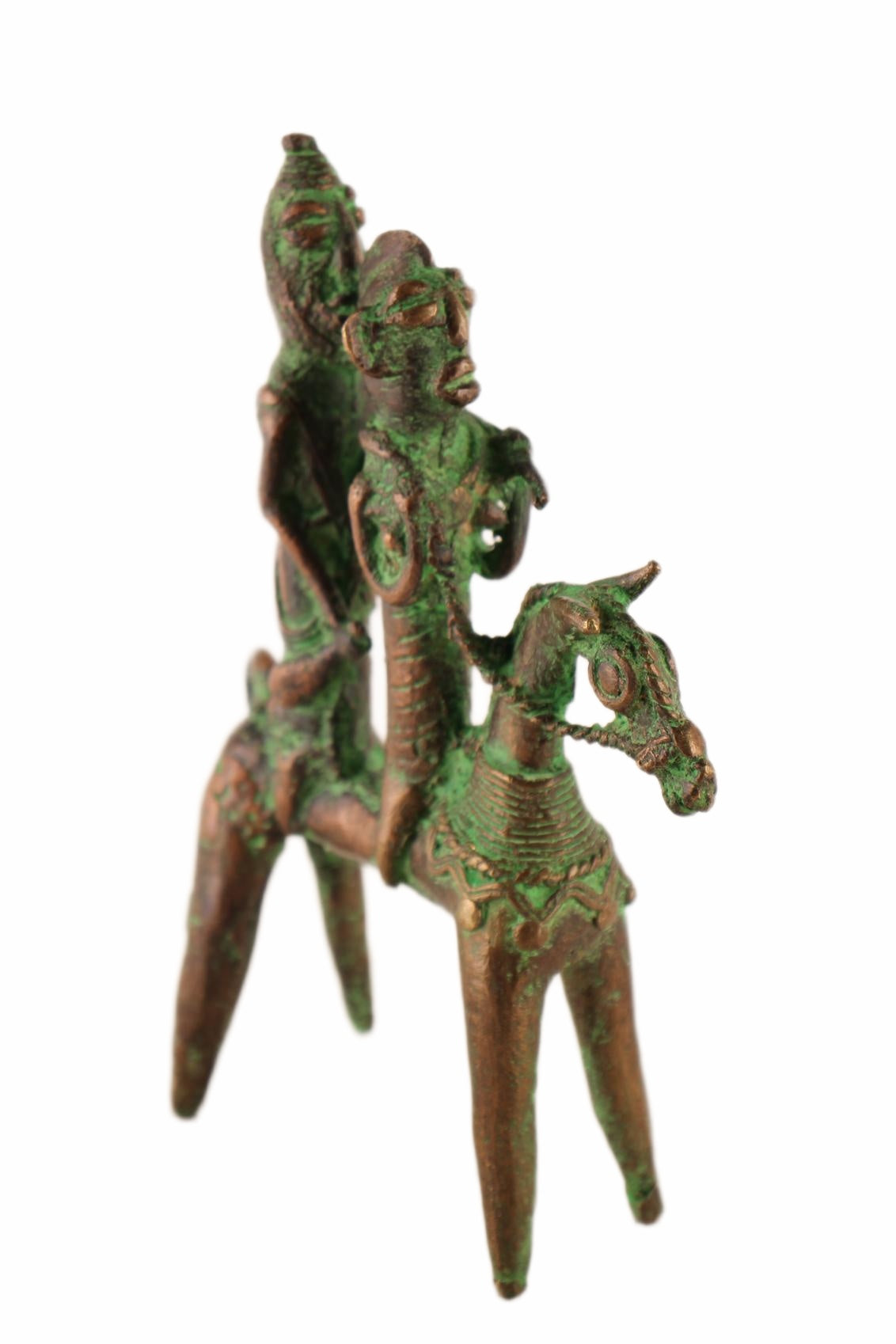 Sao/Kotoko Tribe Bronze Horsemen ~9.8" Tall (New 2026) - Sculpture & Statuary
