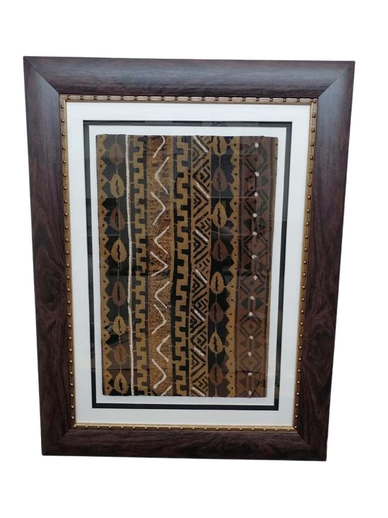 Bambara (Bamana) Bogolan Mud Cloth Shadow Box