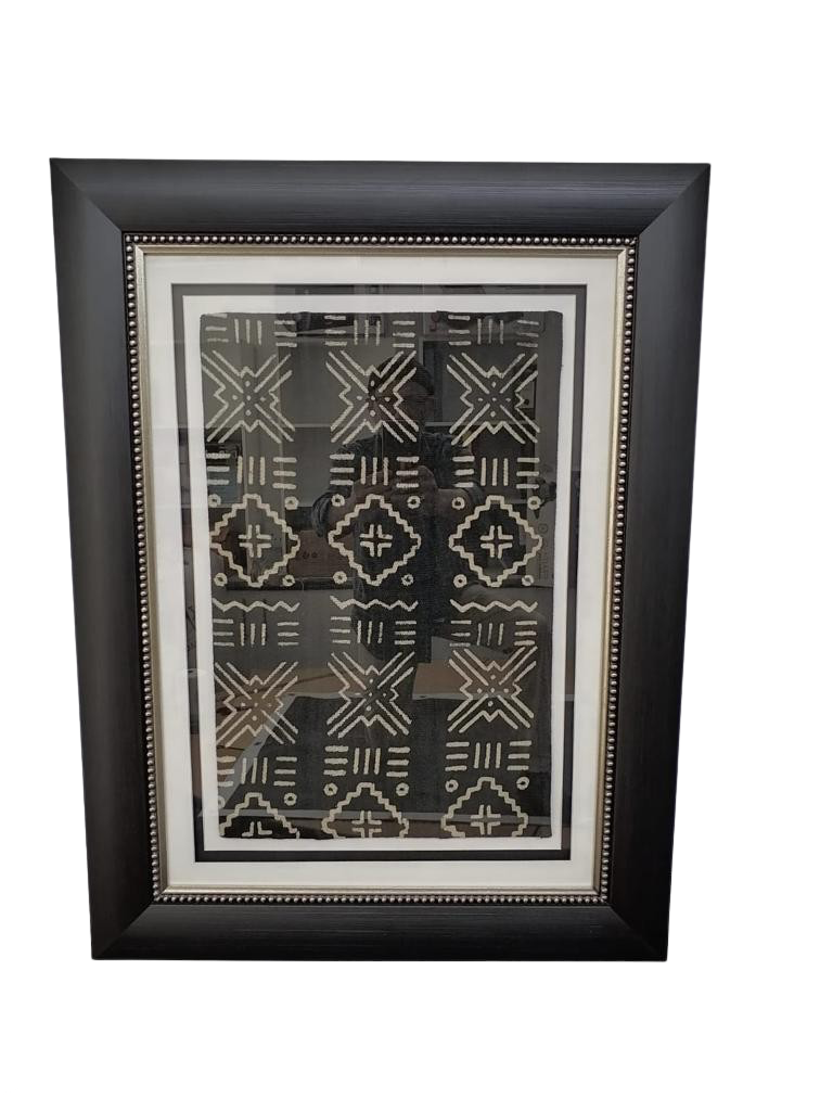 Bambara (Bamana) Tribe Bogolan Mud Cloth Shadow Box