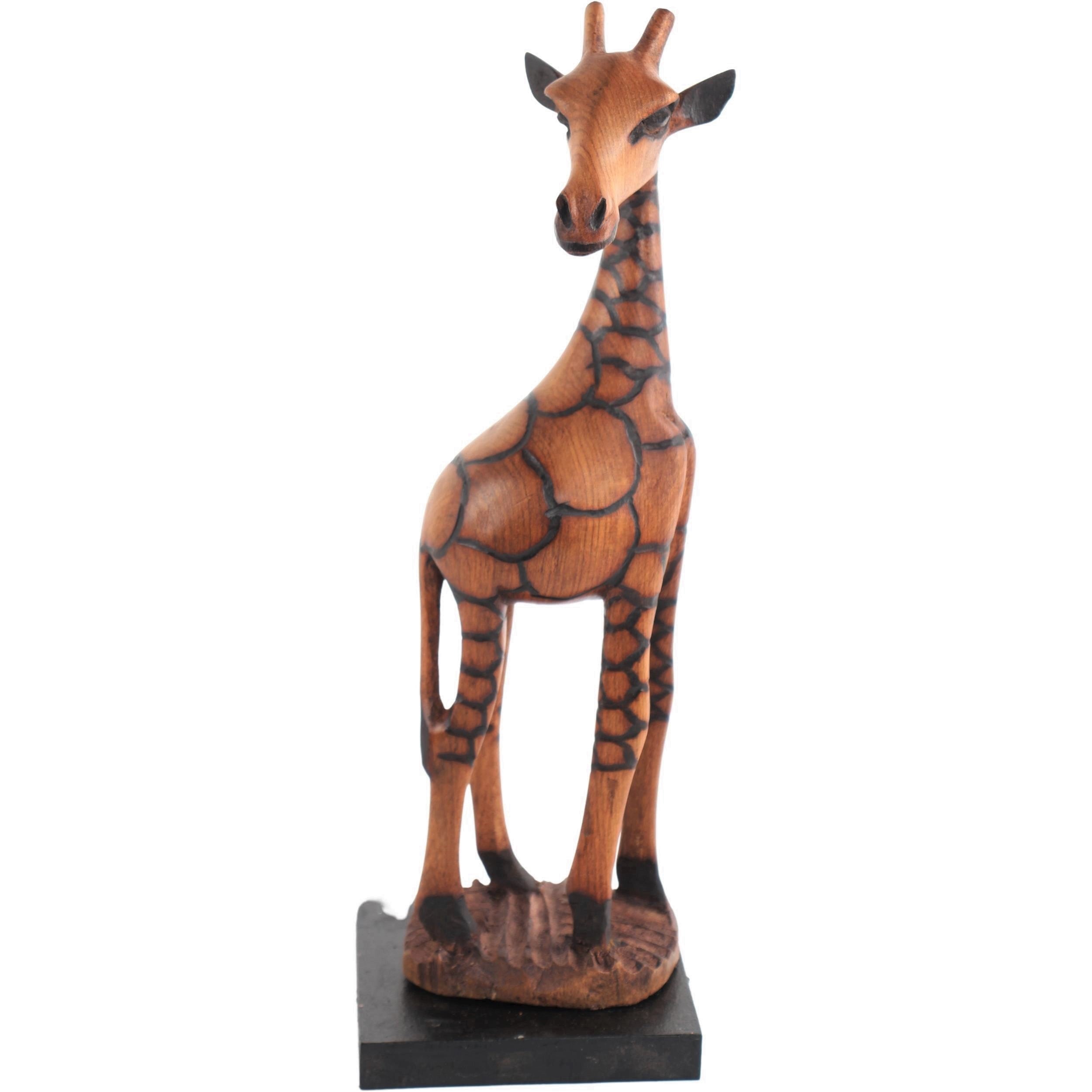 Ndebele/Matabele Tribe Wooden Giraffes ~11.8" Tall - Wooden Giraffes