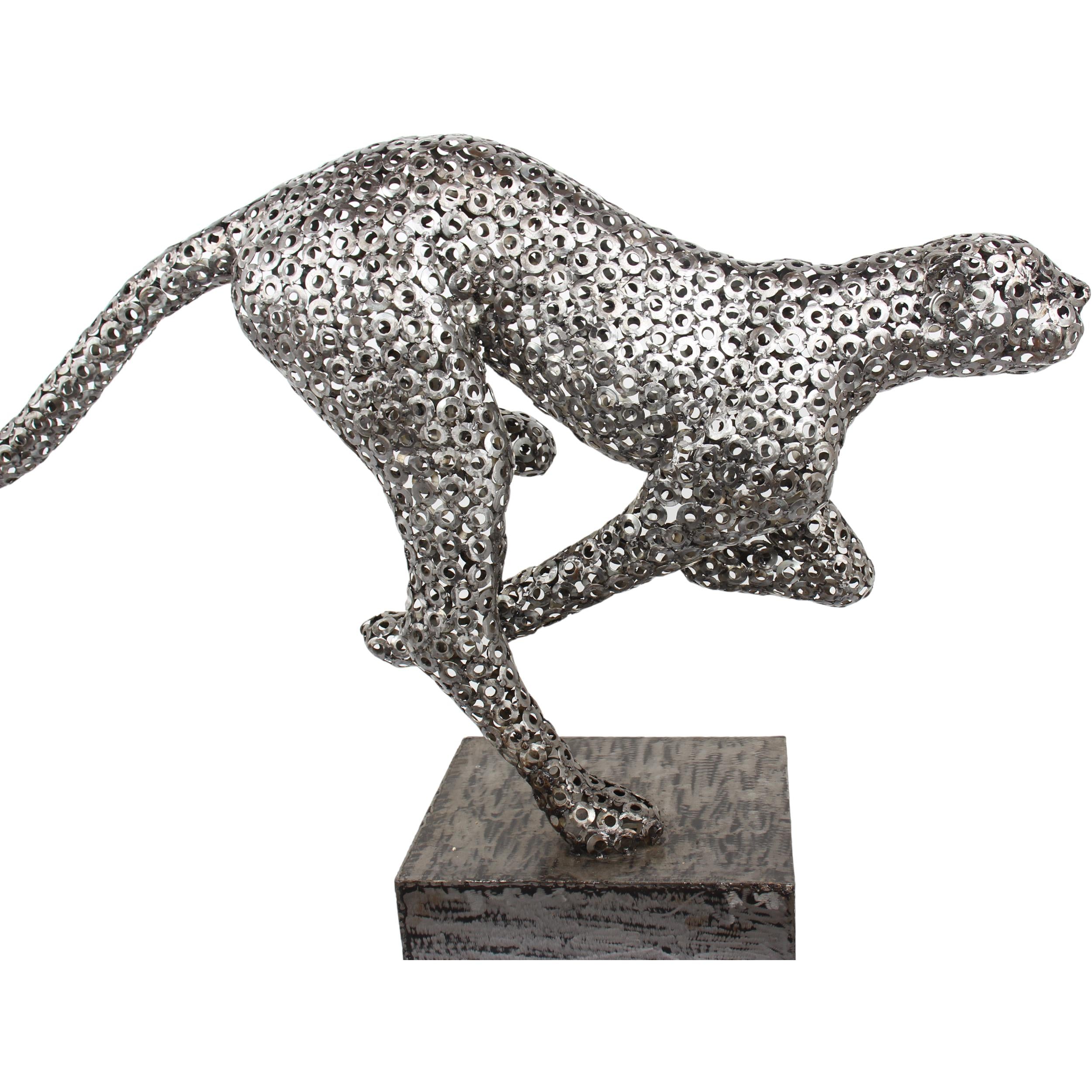 Shona Tribe Metal Cheetah ~45.7" Tall - Metal Cheetah
