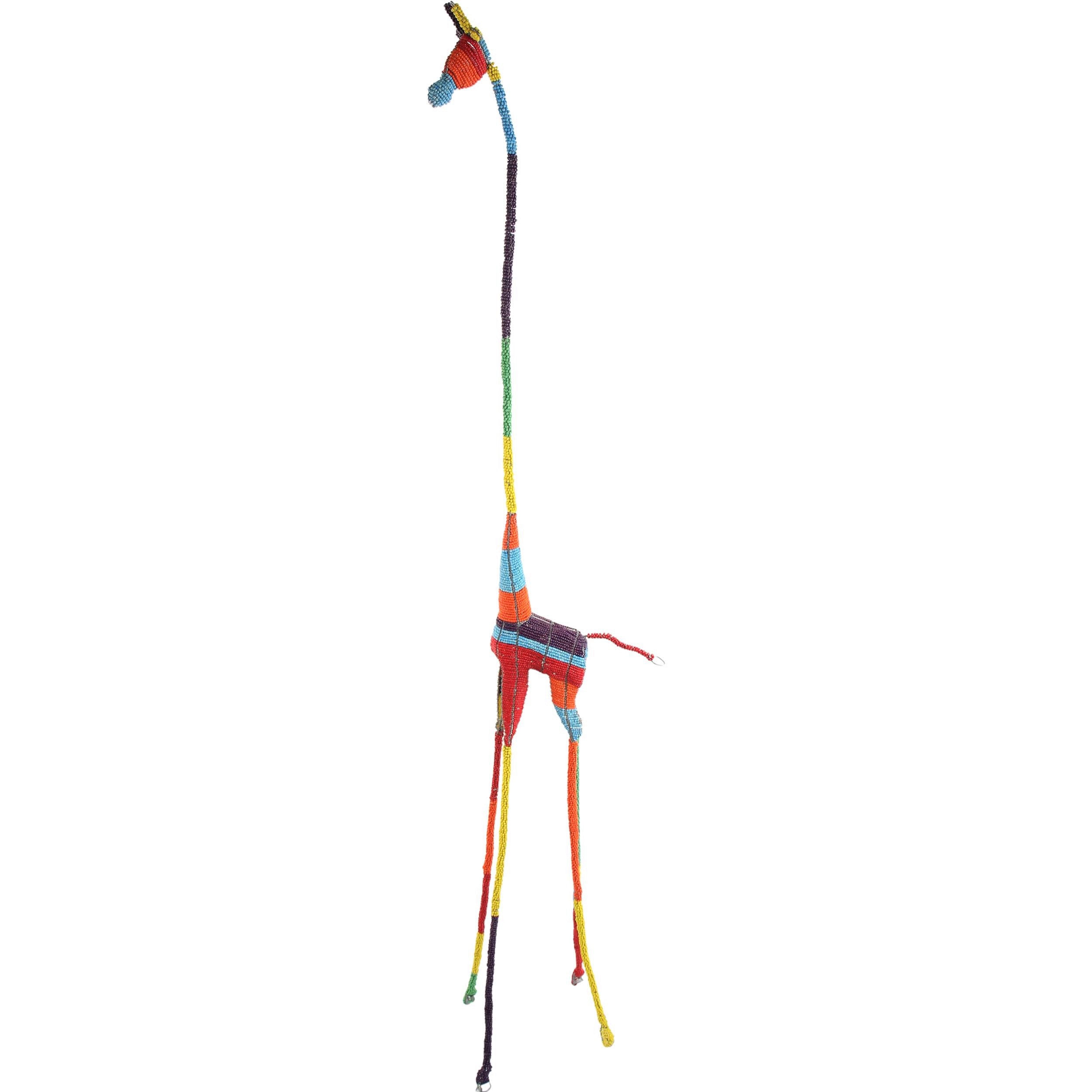 Shona Tribe Wire and Beaded Animals - Giraffe ~72.4" Tall