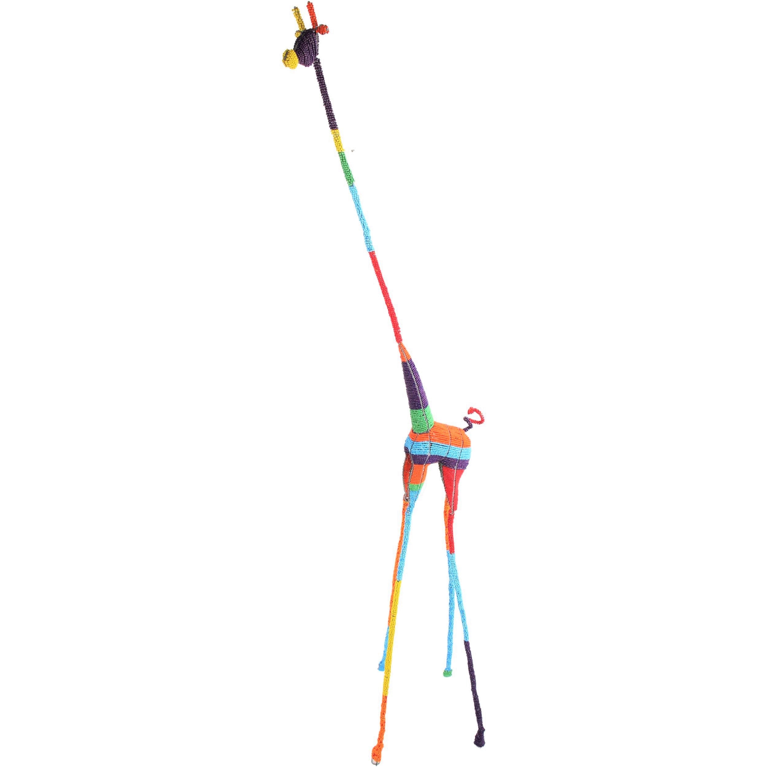 Shona Tribe Wire and Beaded Animals - Giraffe ~72.8" Tall