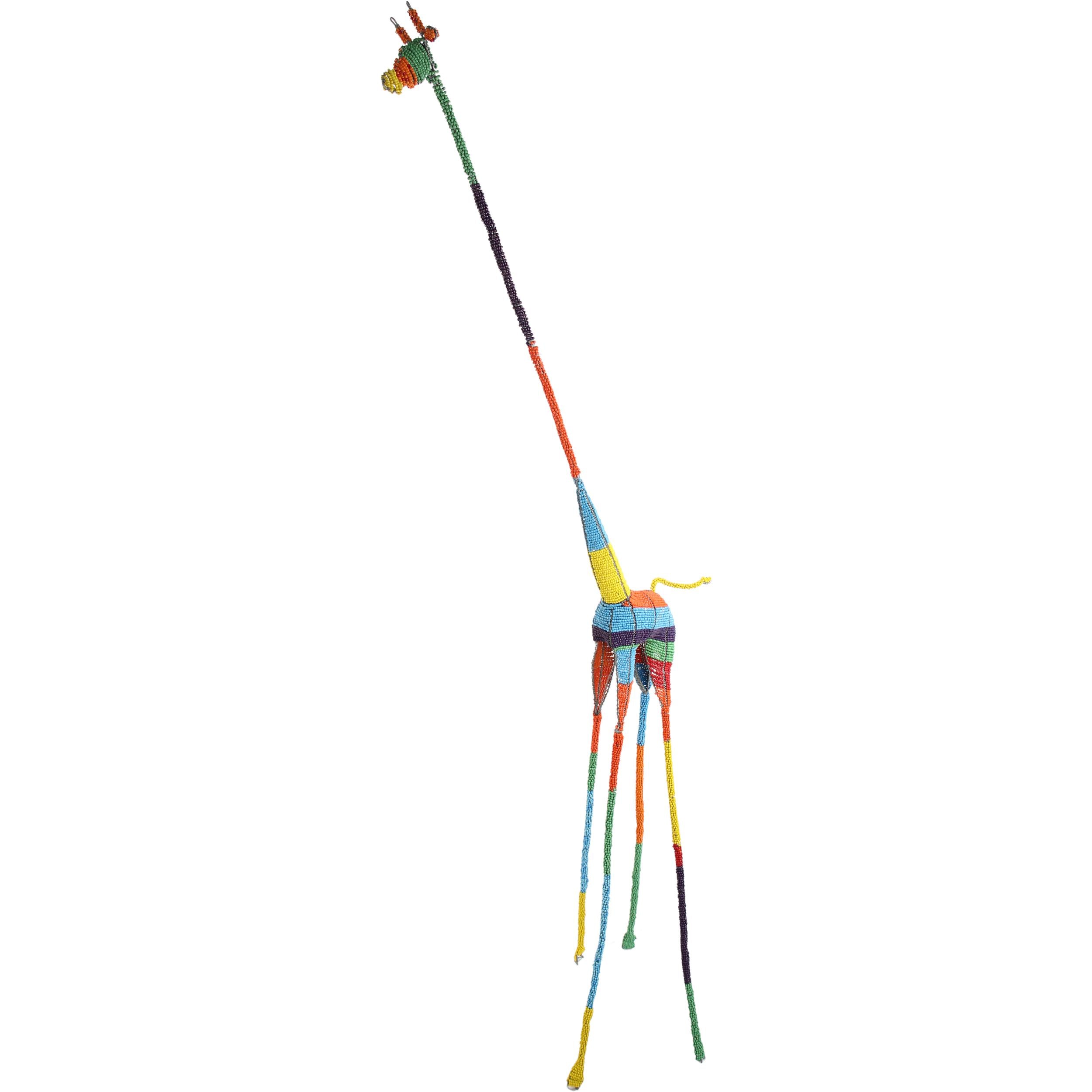 Shona Tribe Wire and Beaded Animals - Giraffe ~72.8" Tall