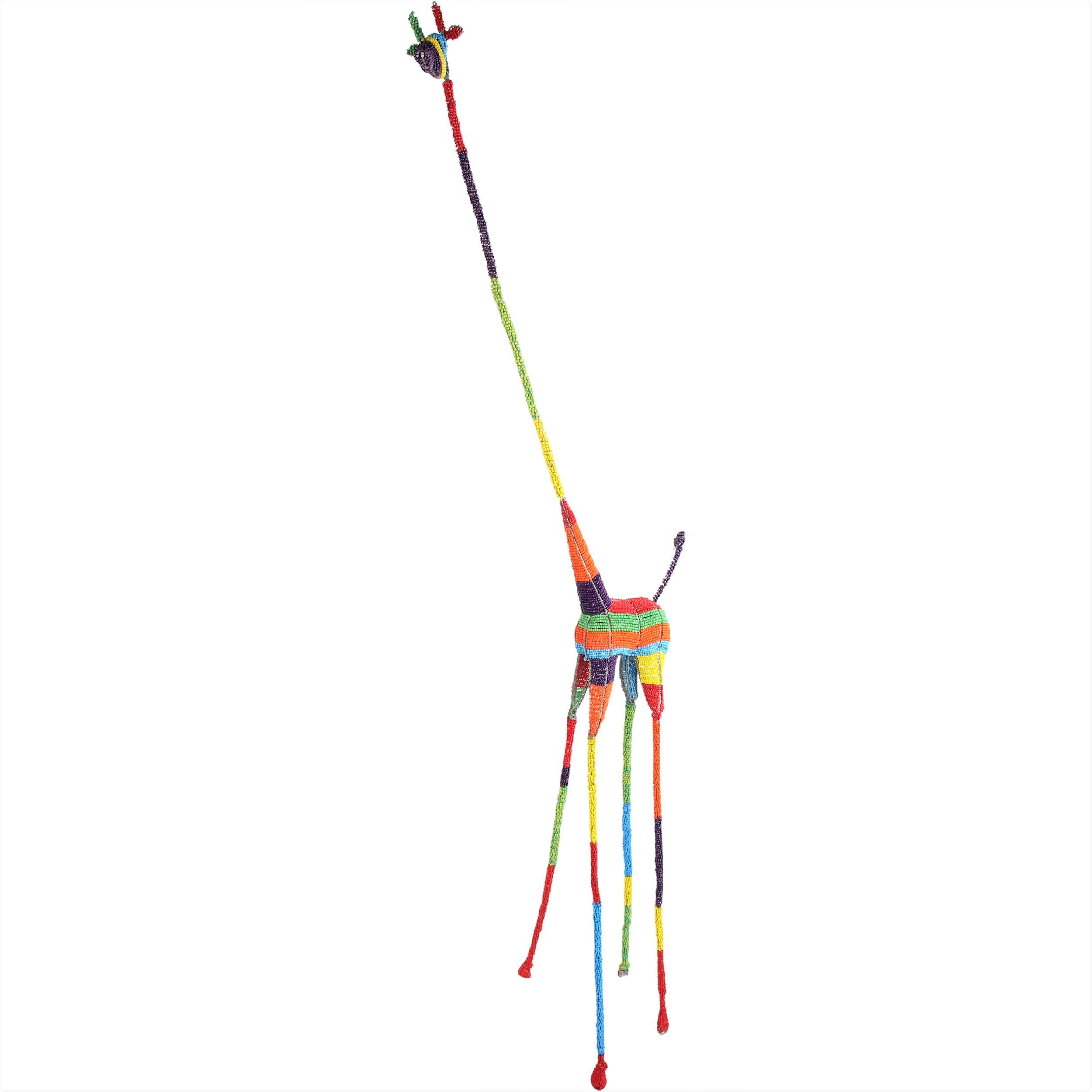 Shona Tribe Wire and Beaded Animals - Giraffe ~73.2" Tall