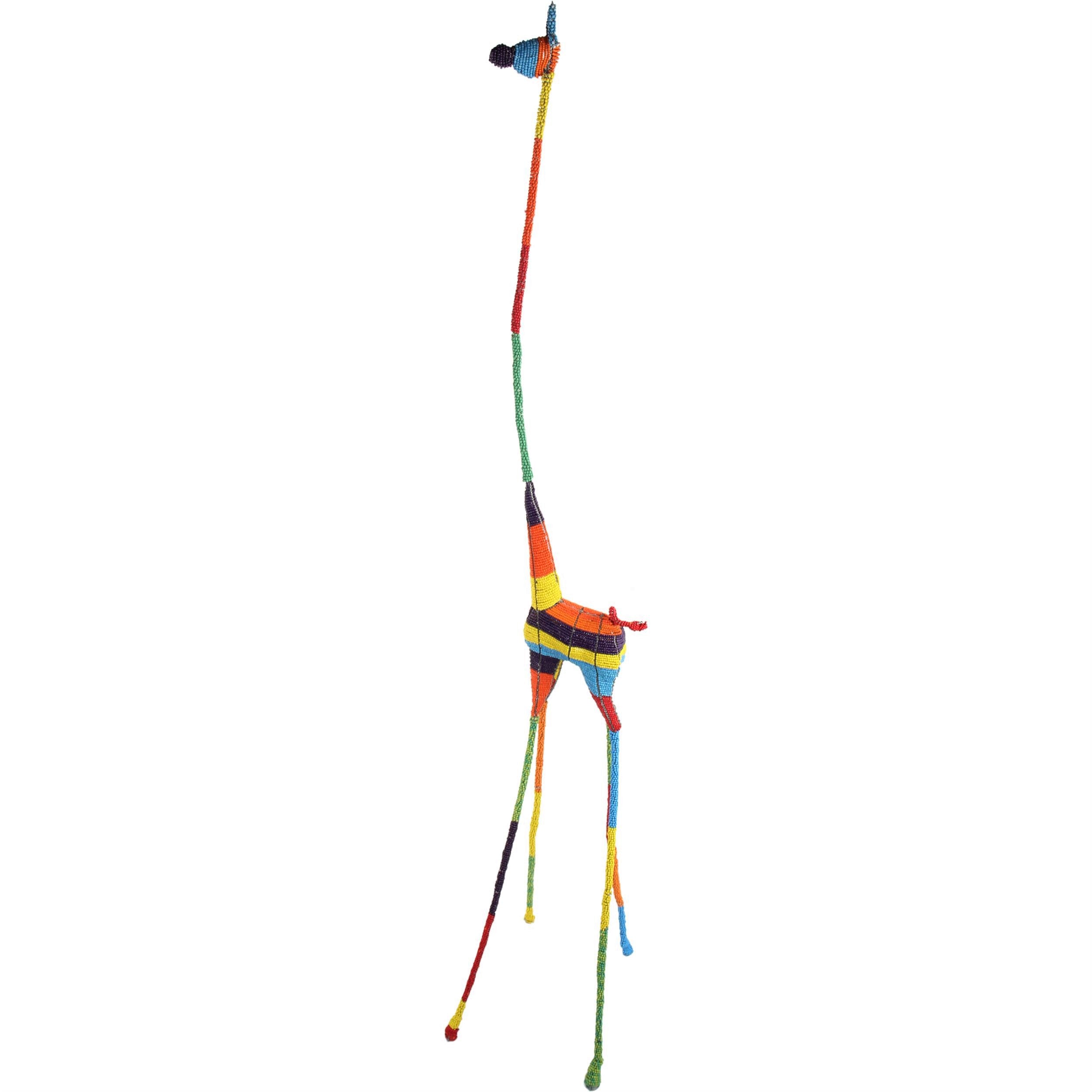 Shona Tribe Wire and Beaded Animals - Giraffe ~72.0" Tall