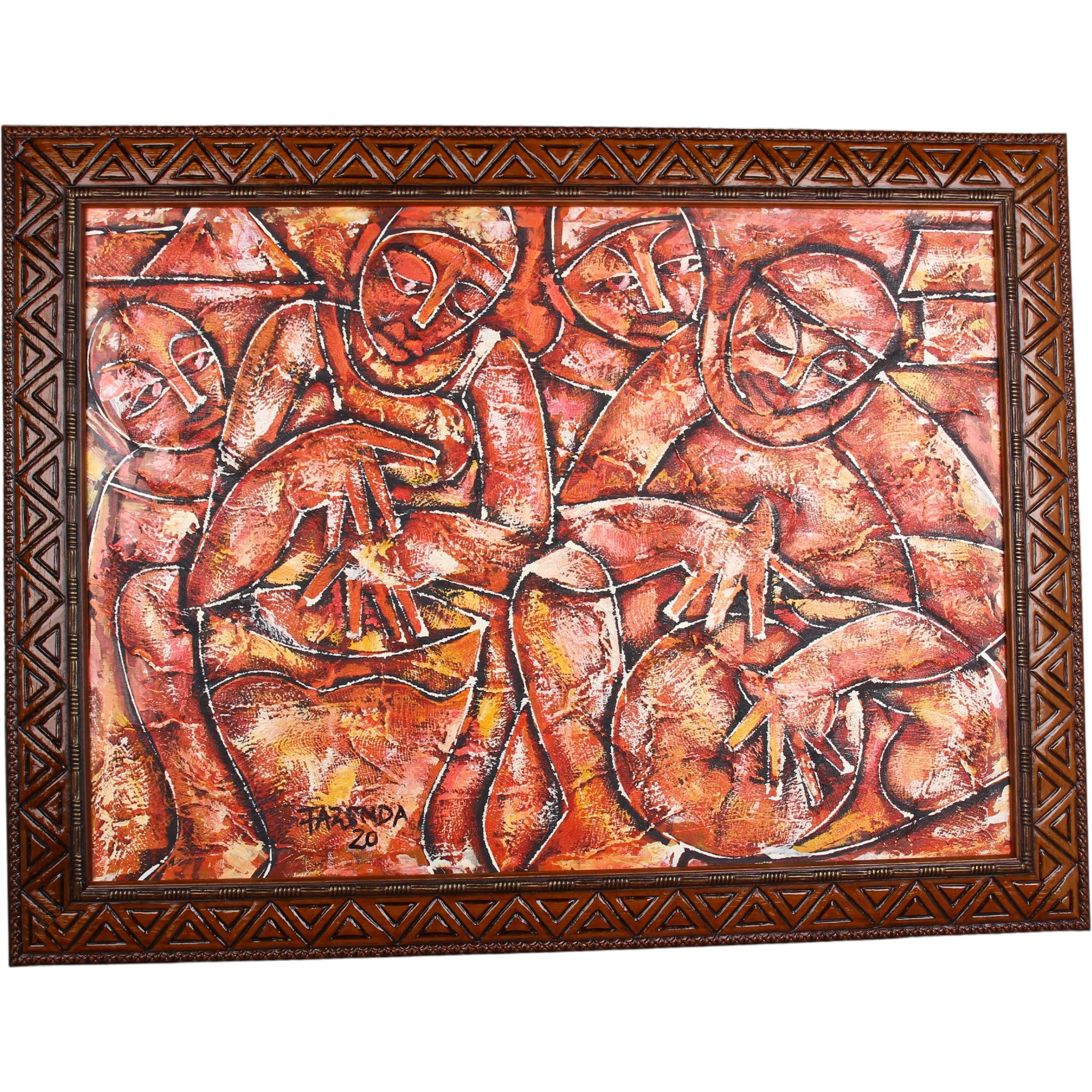 Zulu Tribe Framed Art  ~29.9" Tall