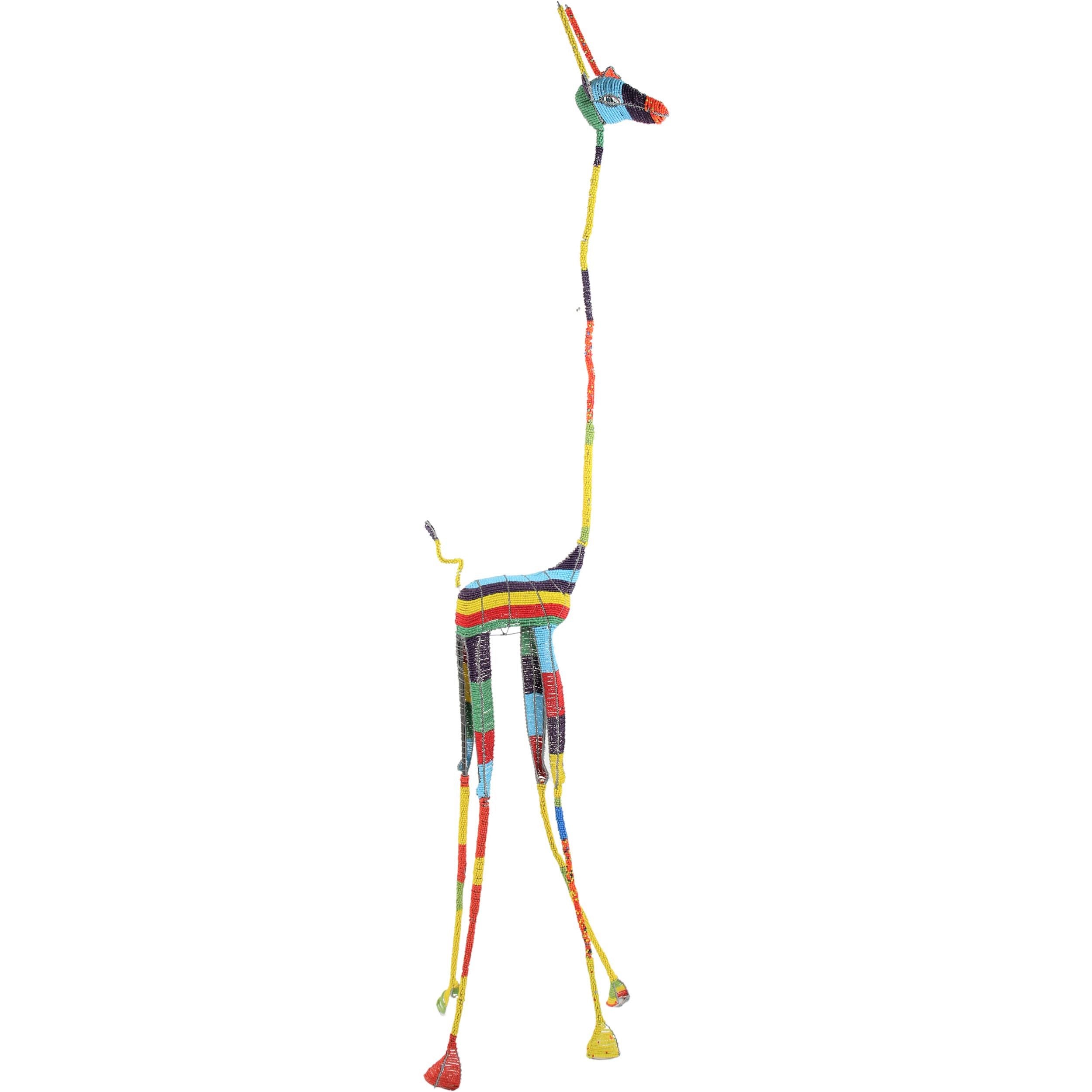 Shona Tribe Wire and Beaded Animals - Giraffe ~78.7" Tall