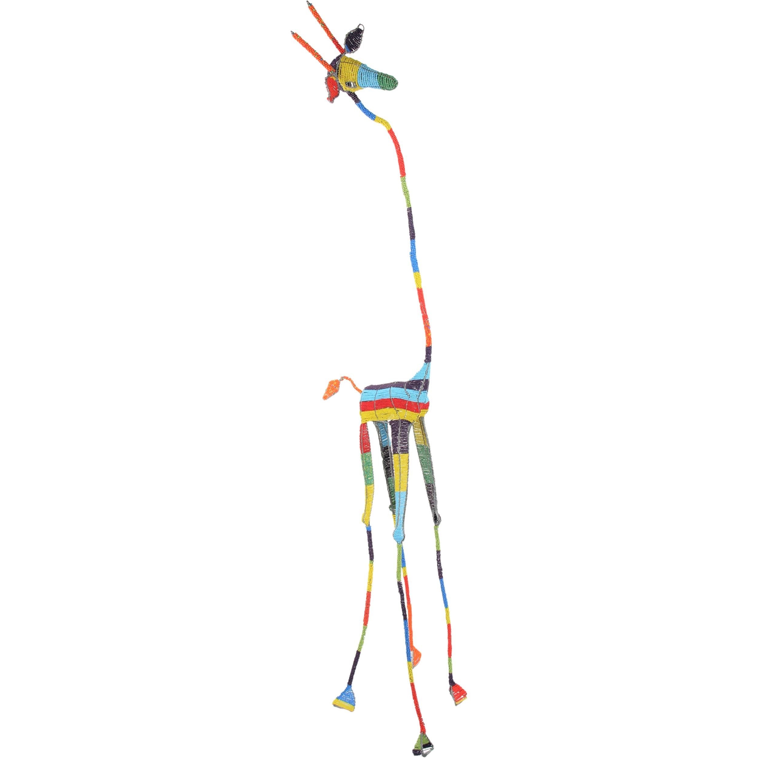 Shona Tribe Wire and Beaded Animals - Giraffe ~78.7" Tall