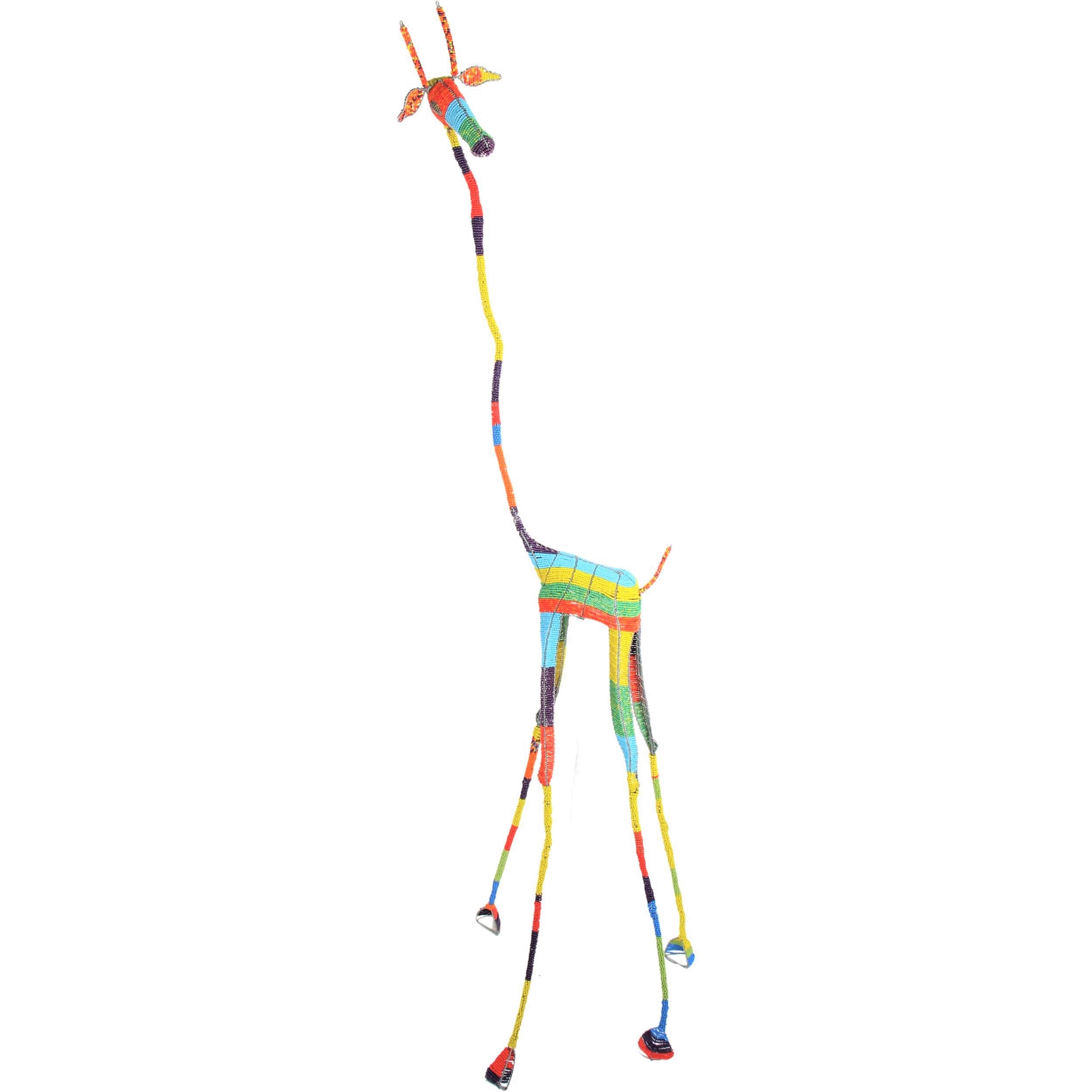 Shona Tribe Wire and Beaded Animals - Giraffe ~78.7" Tall