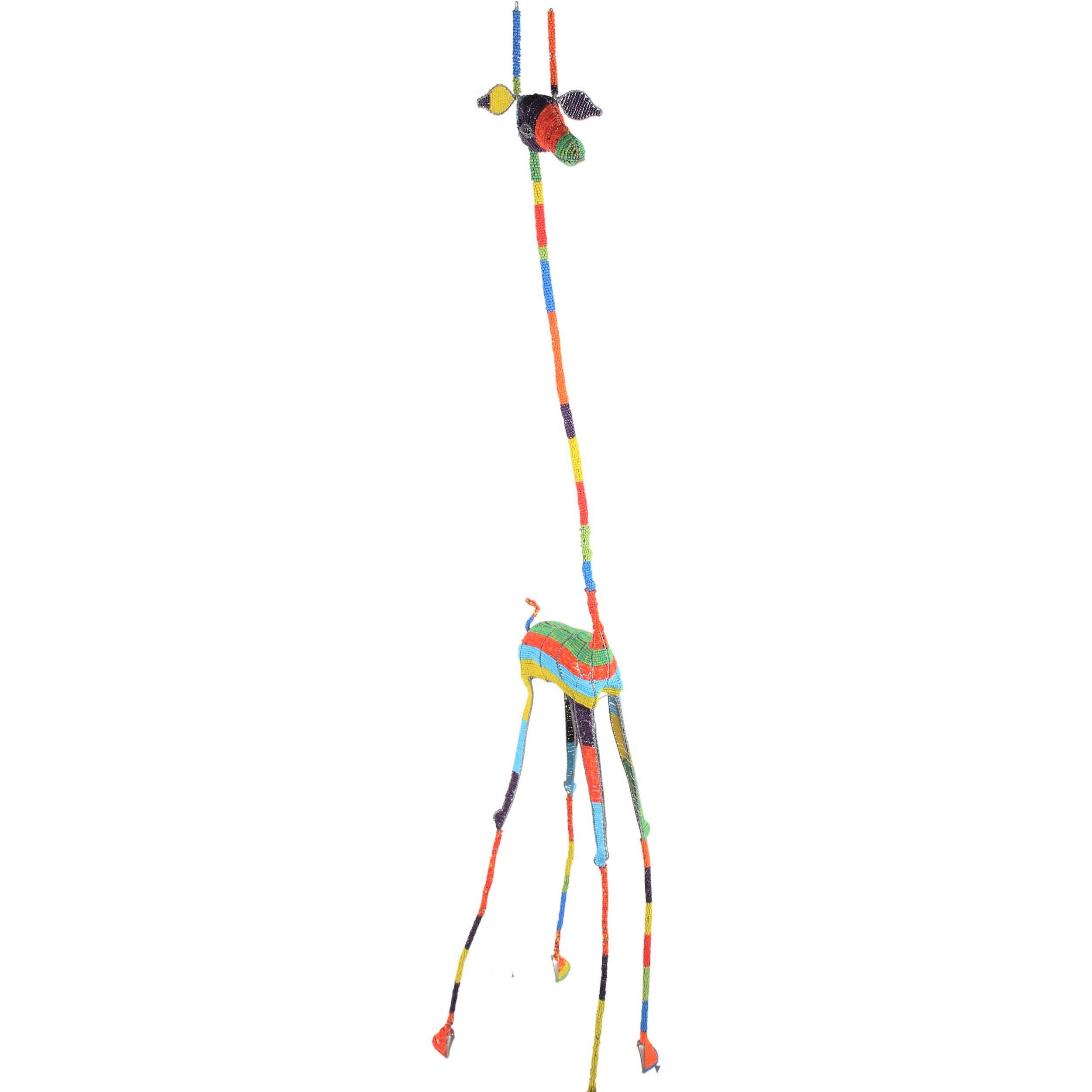 Shona Tribe Wire and Beaded Animals - Giraffe ~78.7" Tall