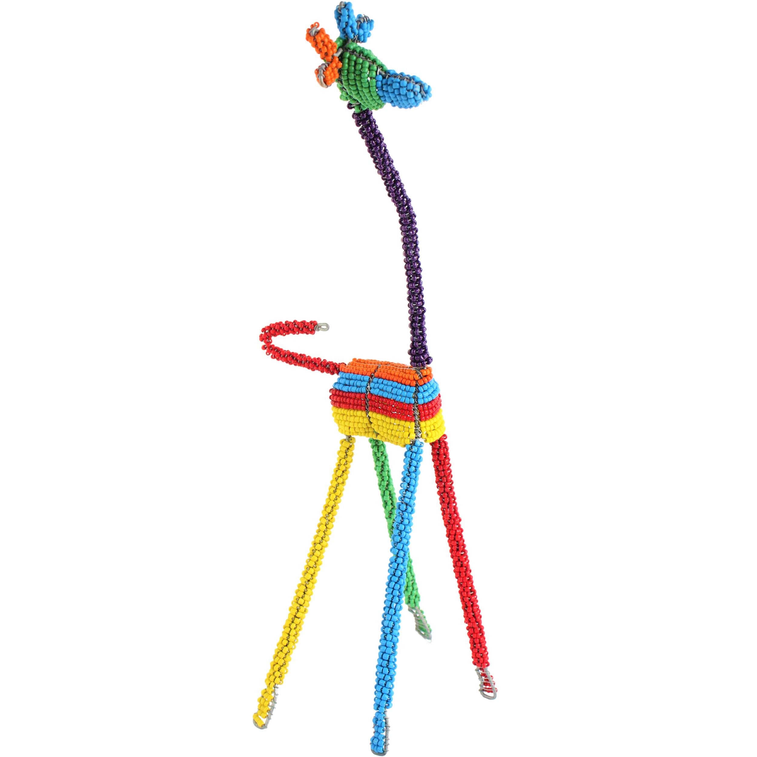 Shona Tribe Wire and Beaded Animals - Giraffe ~11.8" Tall