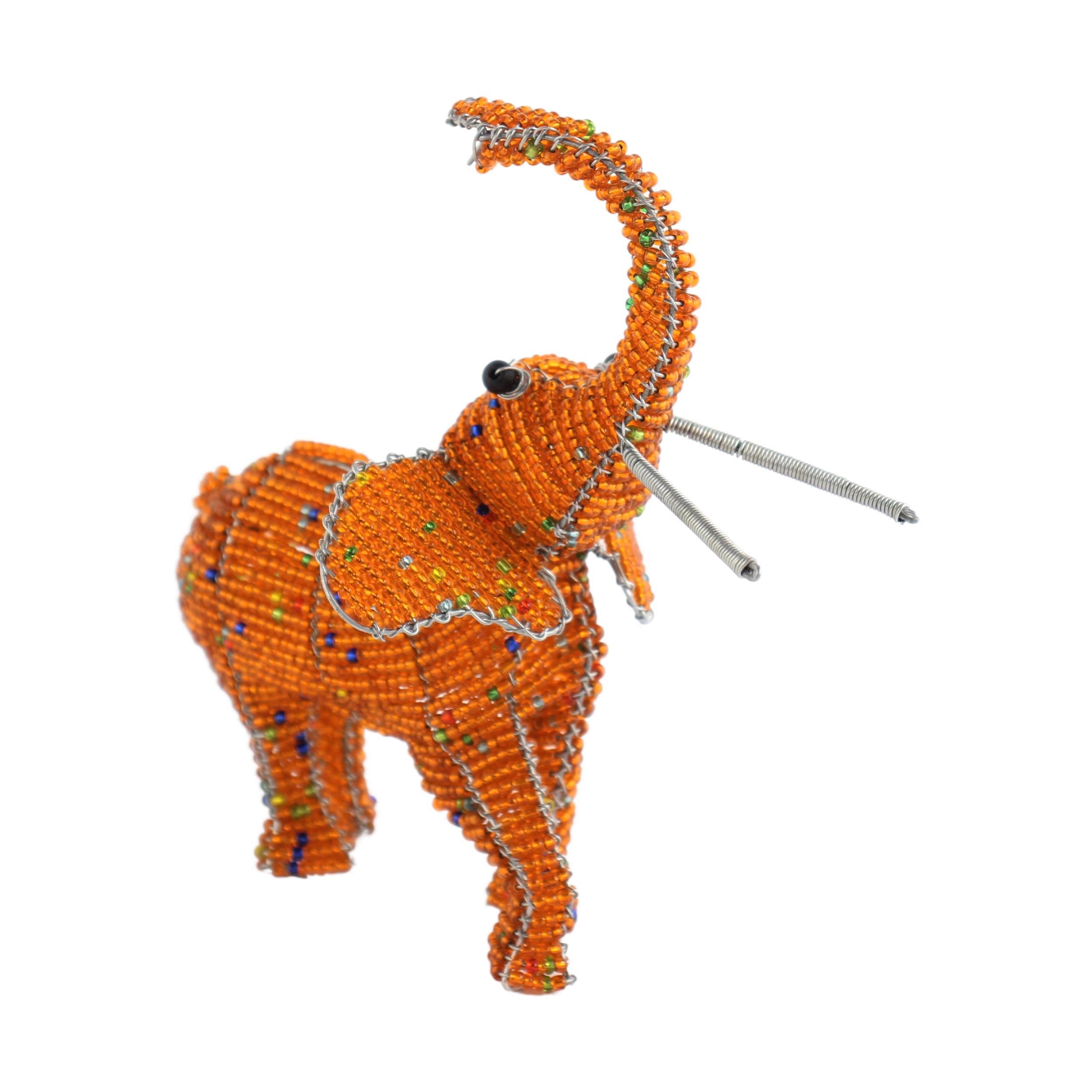Shona Tribe Wire and Beaded Animals - Elephant ~5.9" Tall