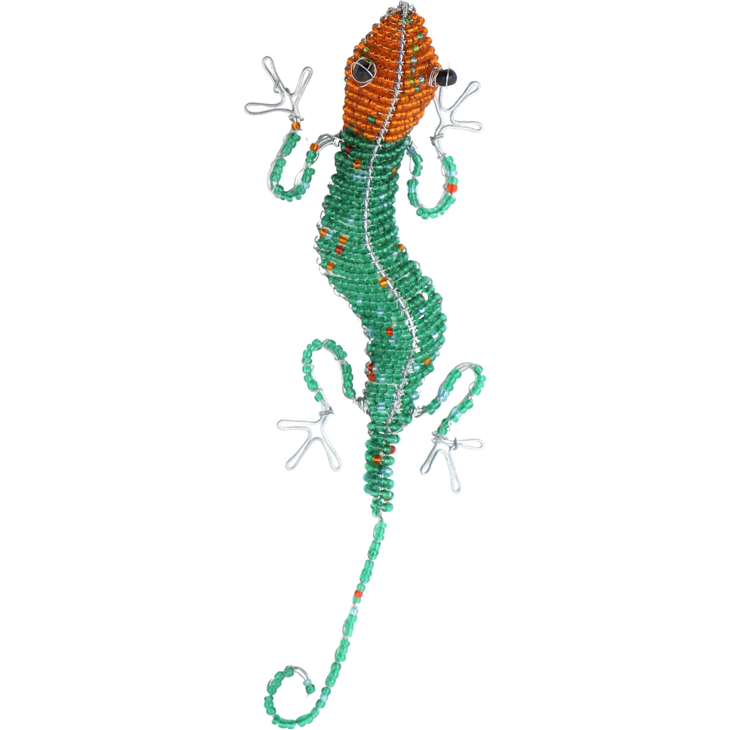 Shona Tribe Wire and Beaded Animals - Lizard ~1.2" Tall - Wire and Beaded Animals