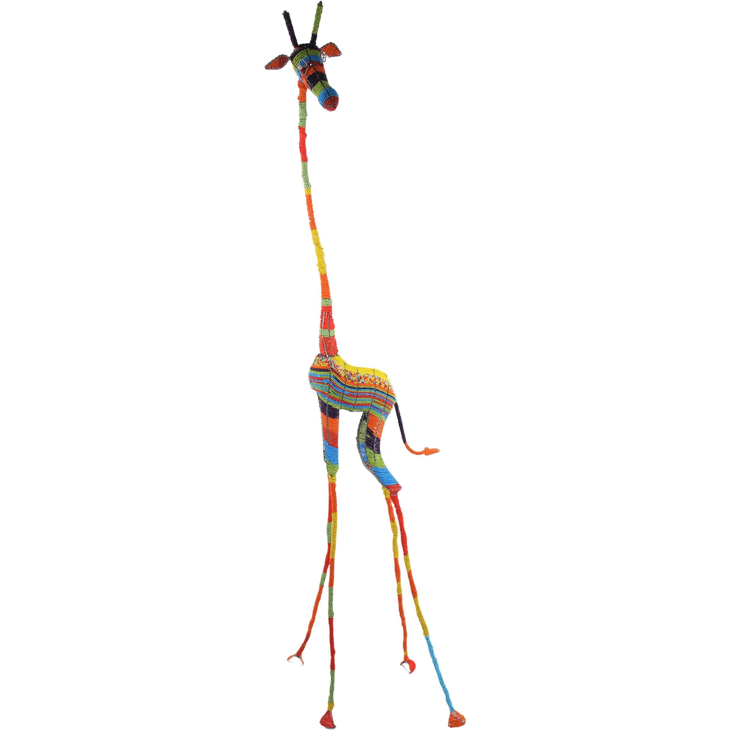 Shona Tribe Wire and Beaded Animals - Giraffe ~85.8" Tall