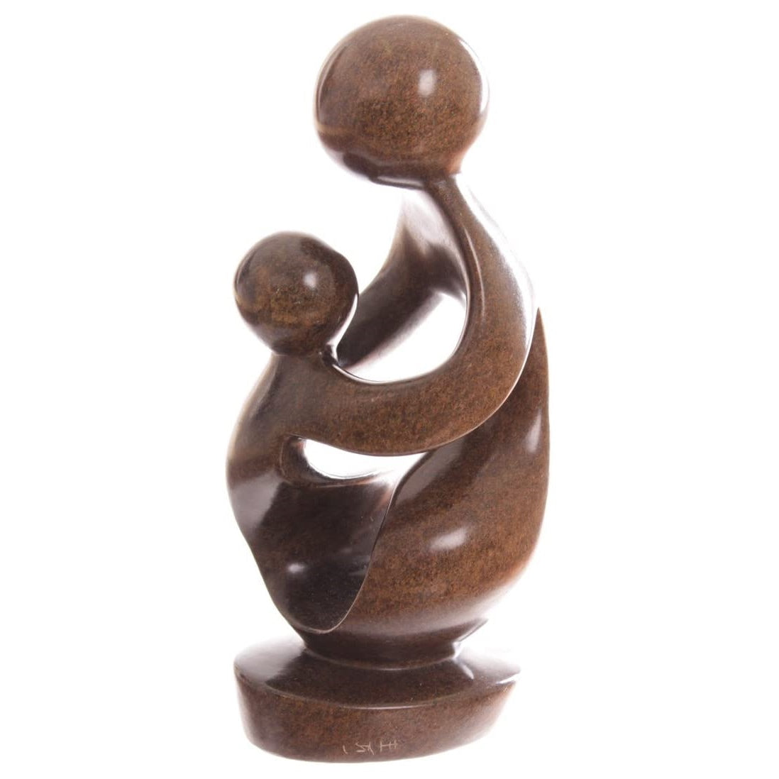 Shona Tribe Serpentine Stone Mother and Child - Spiral ~7.9" Tall - Mother and Child - Spiral