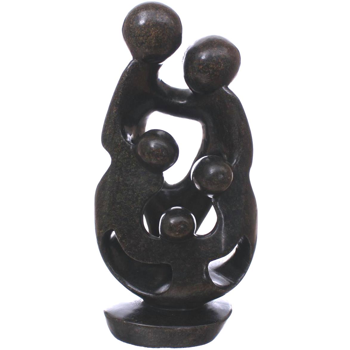 Shona Tribe Serpentine Stone Family of Five ~7.9" Tall - Family of Five
