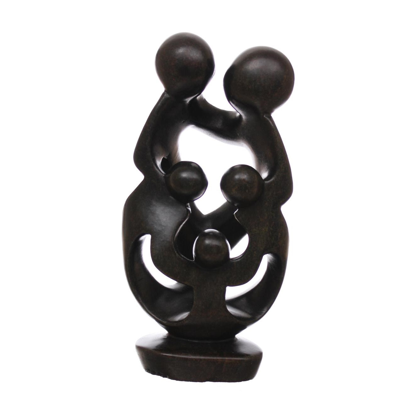 Shona Tribe Serpentine Stone Family of Five ~7.9" Tall - Family of Five