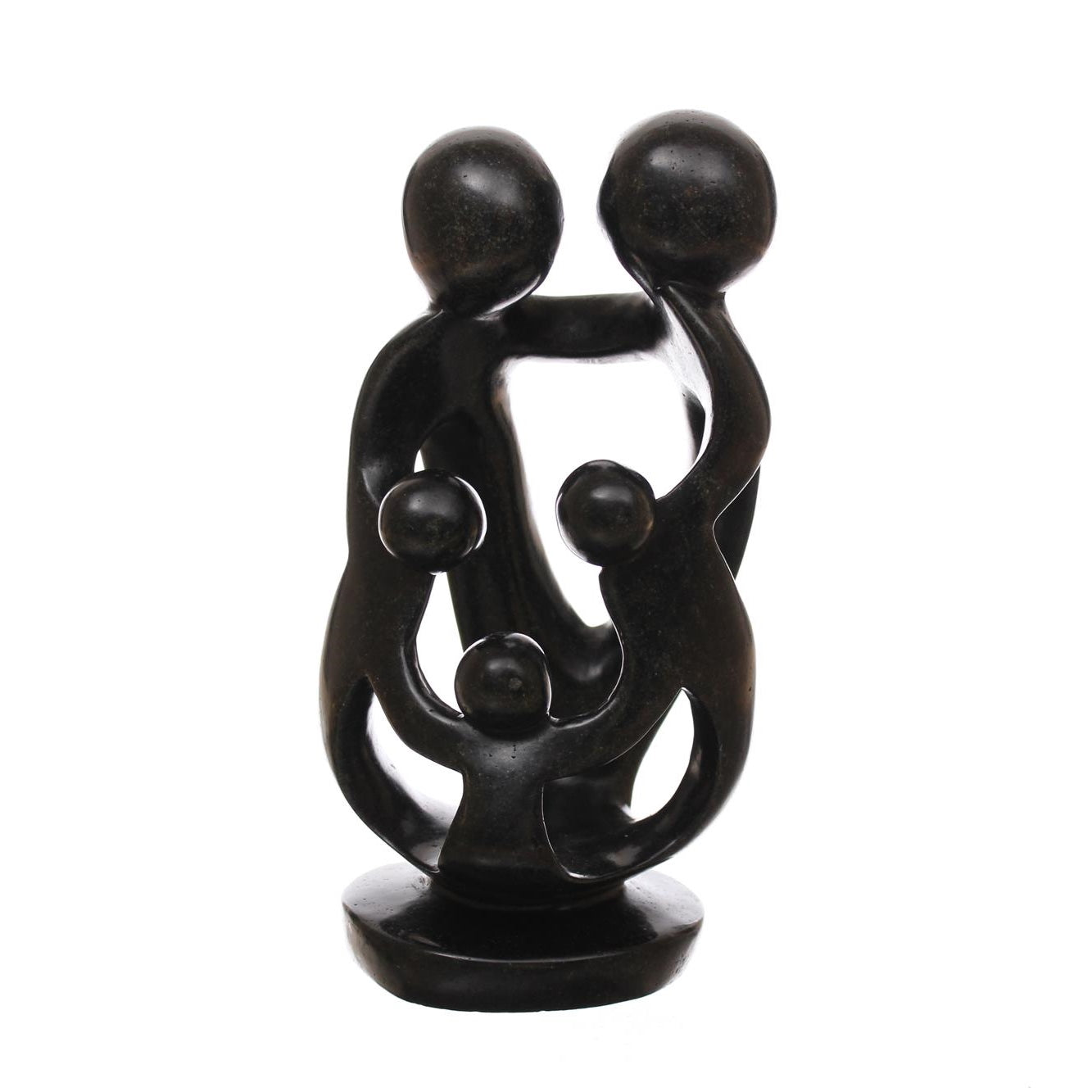 Shona Tribe Serpentine Stone Family of Five ~7.9" Tall - Family of Five