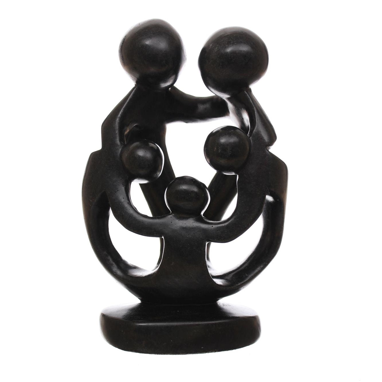 Shona Tribe Serpentine Stone Family of Five ~7.9" Tall - Family of Five