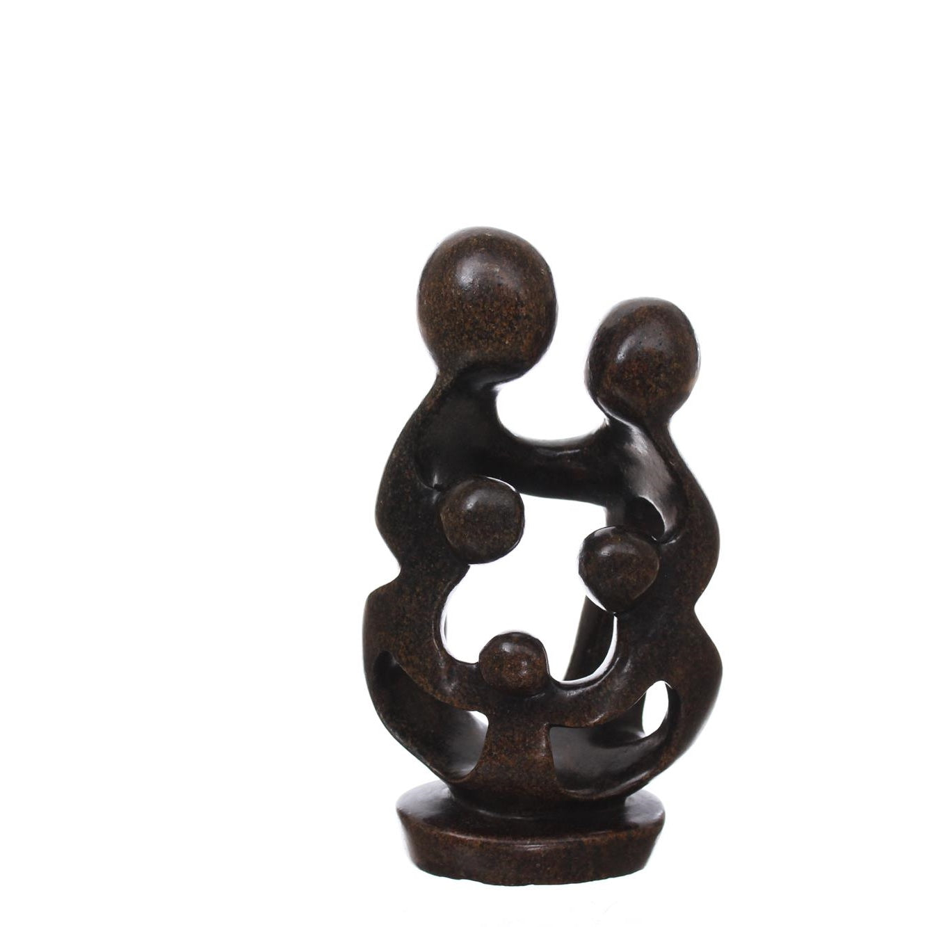 Shona Tribe Serpentine Stone Family of Five ~7.9" Tall - Family of Five