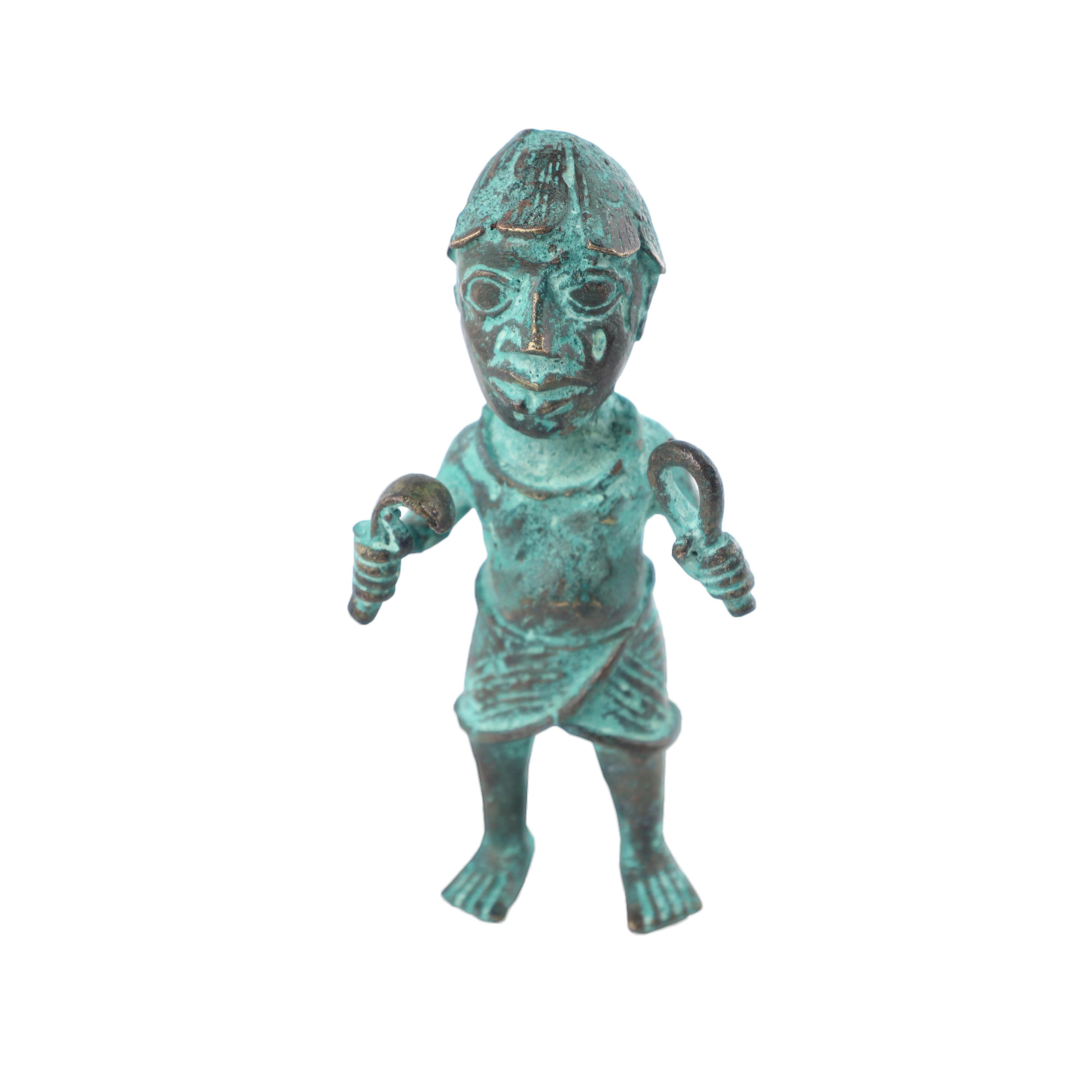 Edo Tribe Bronze Statue ~6.7" Tall