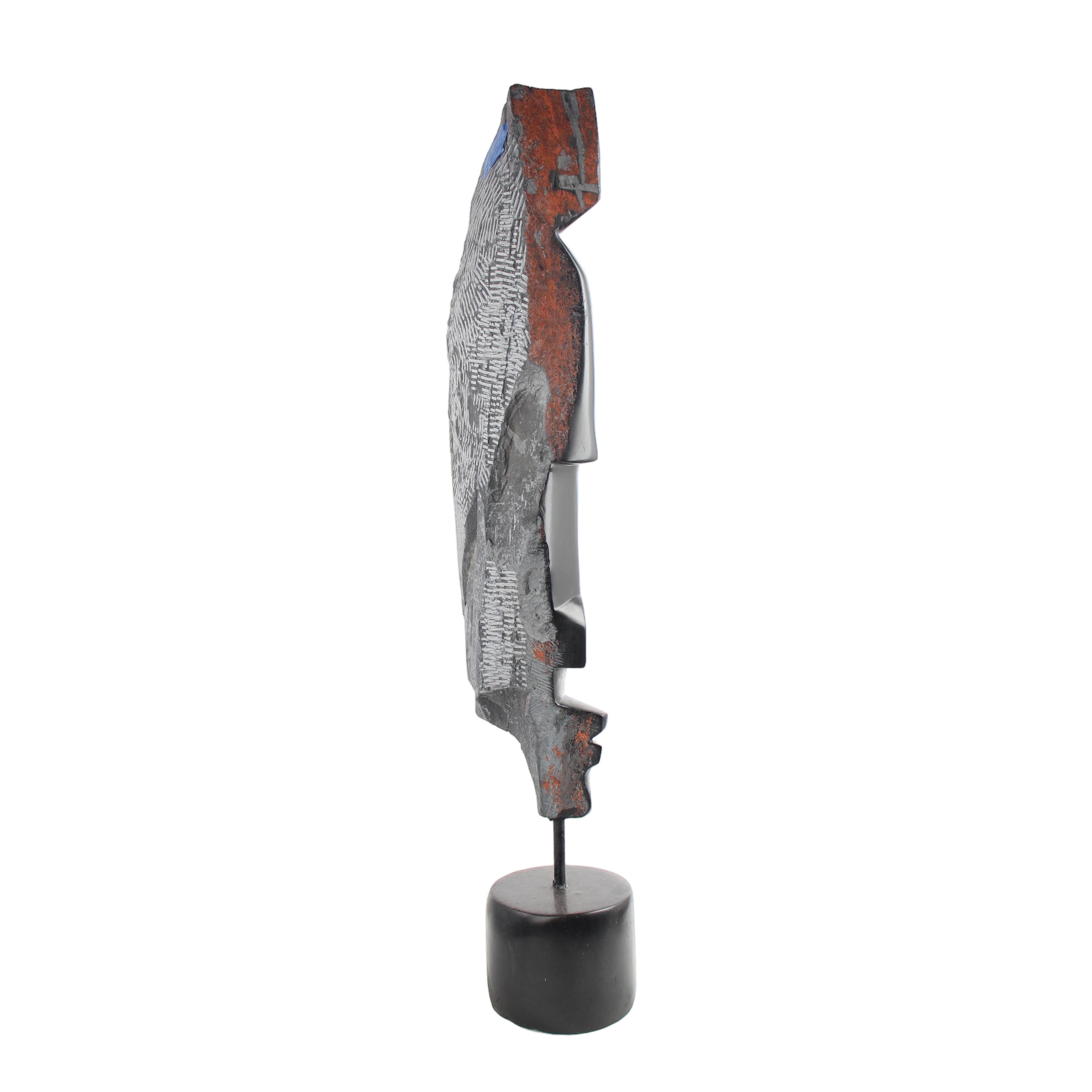 Shona Tribe Wonderstone Cubic Faces (Contemporary) ~30.7" Tall - Sculpture & Statuary