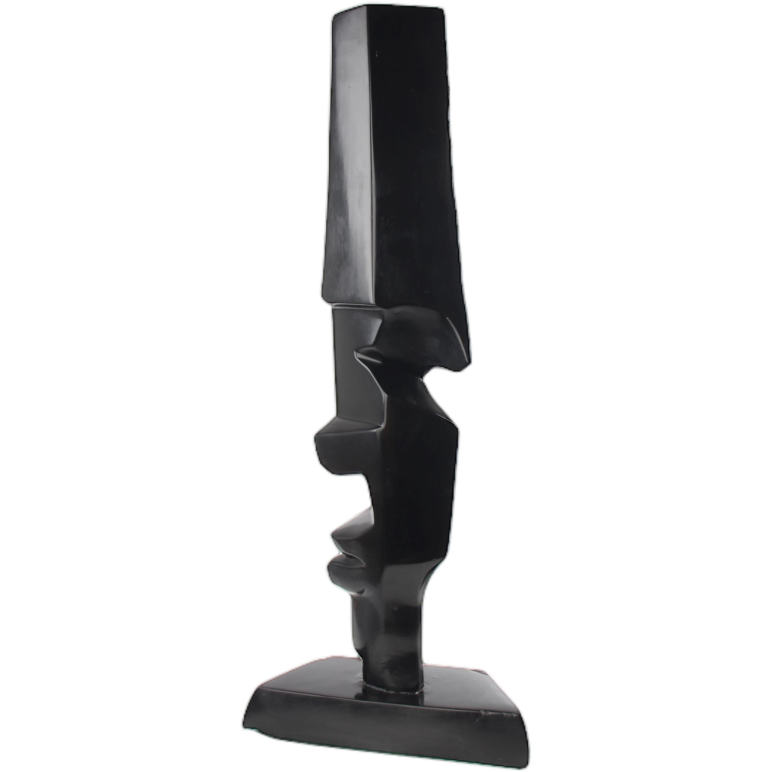 Shona Tribe Wonderstone Cubic Faces (Contemporary) ~30.7" Tall - Cubic Faces (Contemporary)