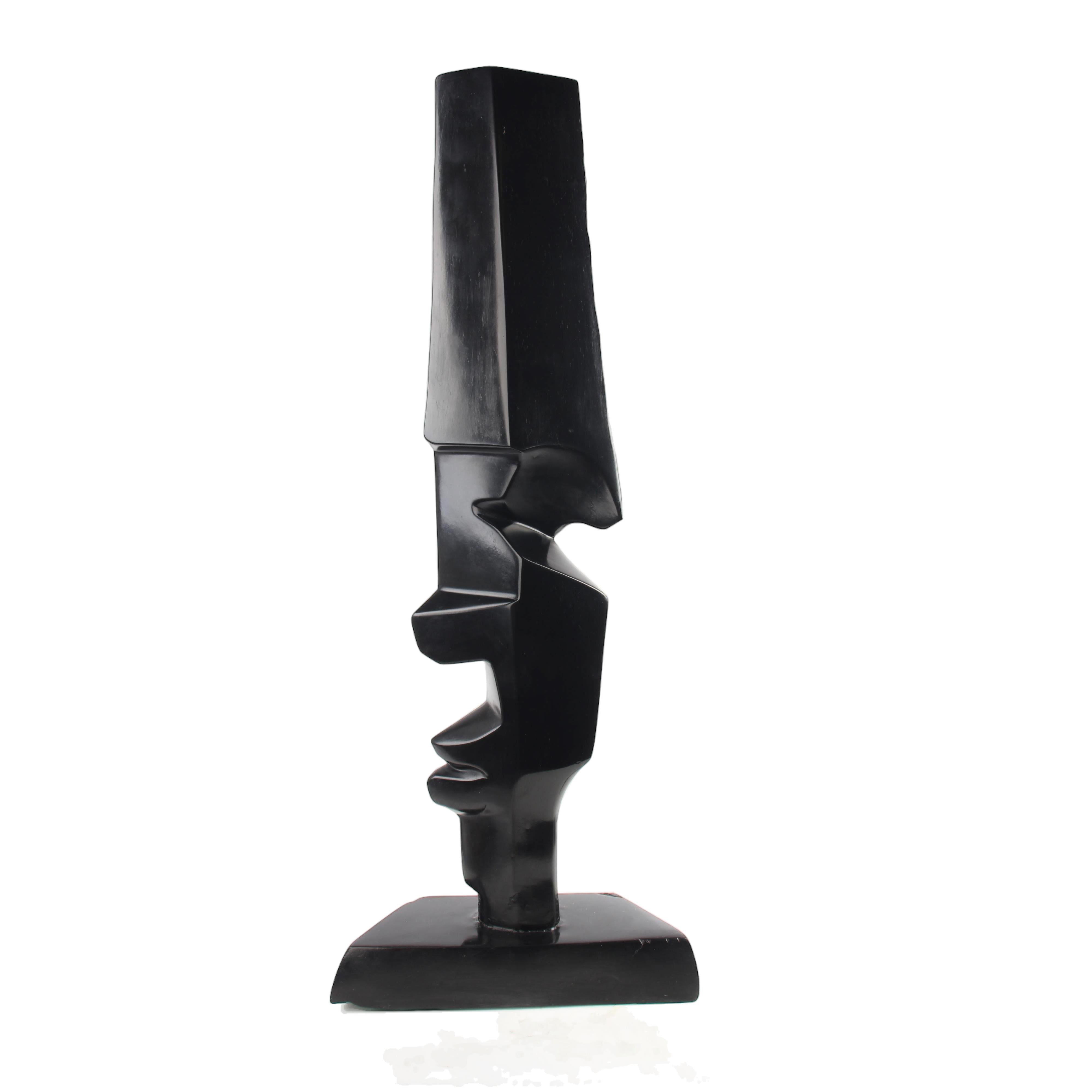 Shona Tribe Wonderstone Cubic Faces (Contemporary) ~30.7" Tall - Cubic Faces (Contemporary)